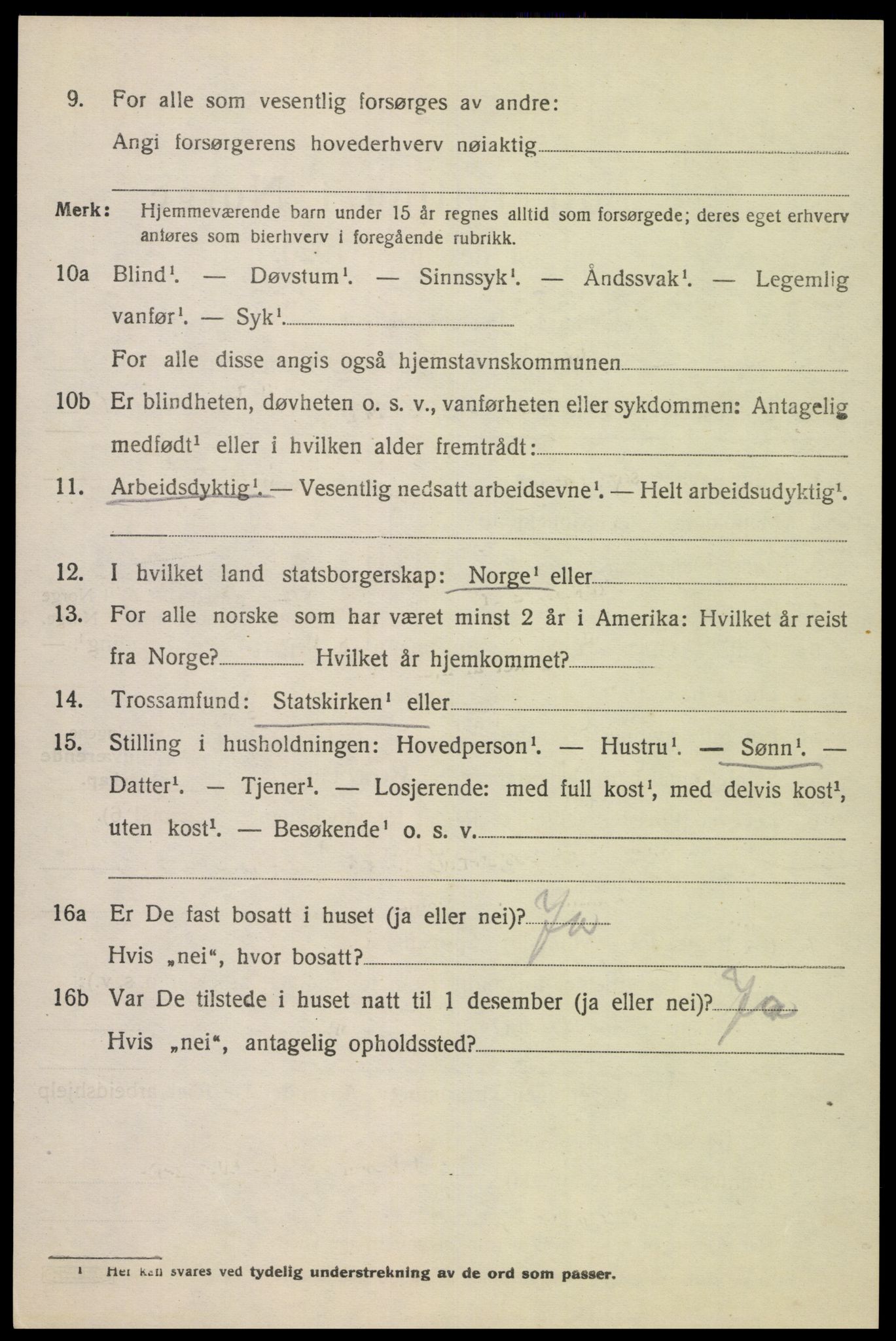 SAK, 1920 census for Feda, 1920, p. 2046