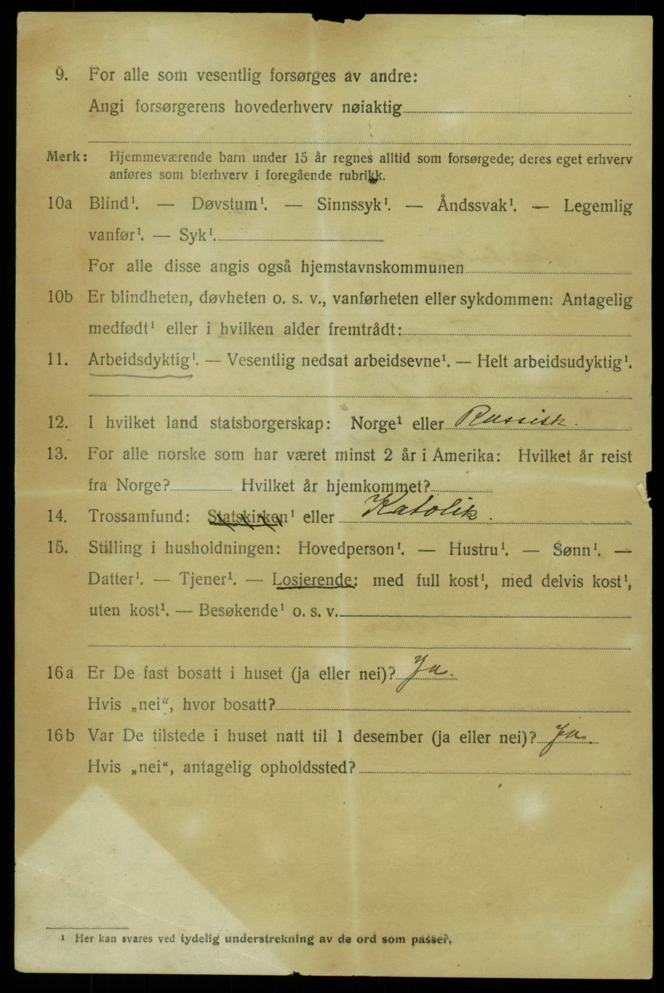 SAB, 1920 census for Austevoll, 1920, p. 2665