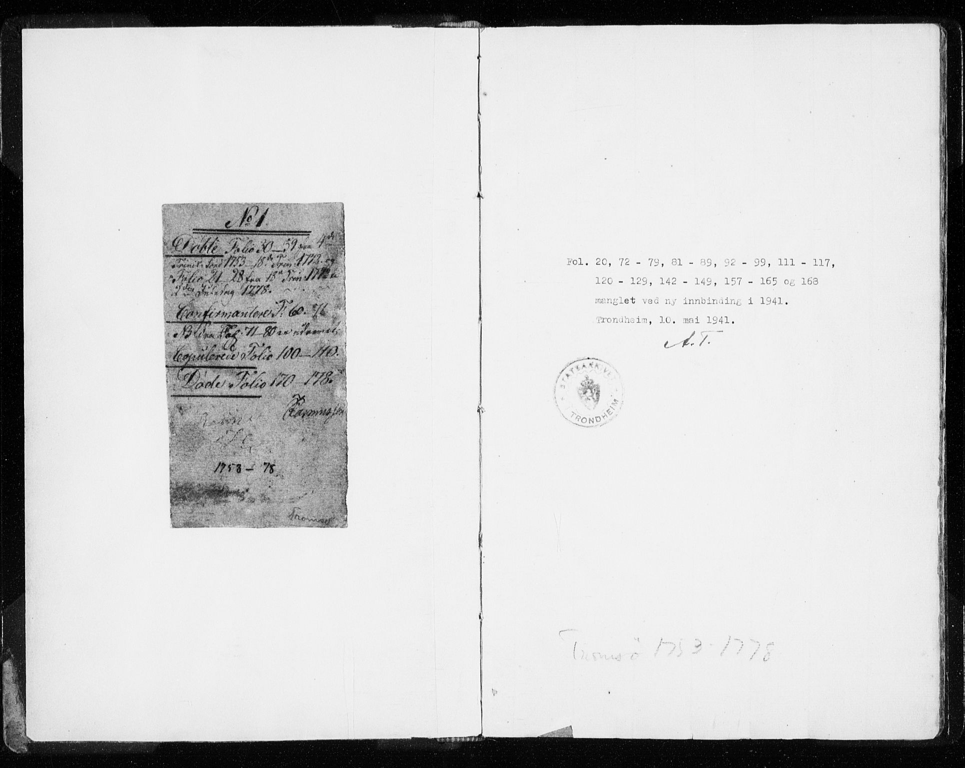 Tromsø sokneprestkontor/stiftsprosti/domprosti, AV/SATØ-S-1343/G/Ga/L0002kirke: Parish register (official) no. 2, 1753-1778