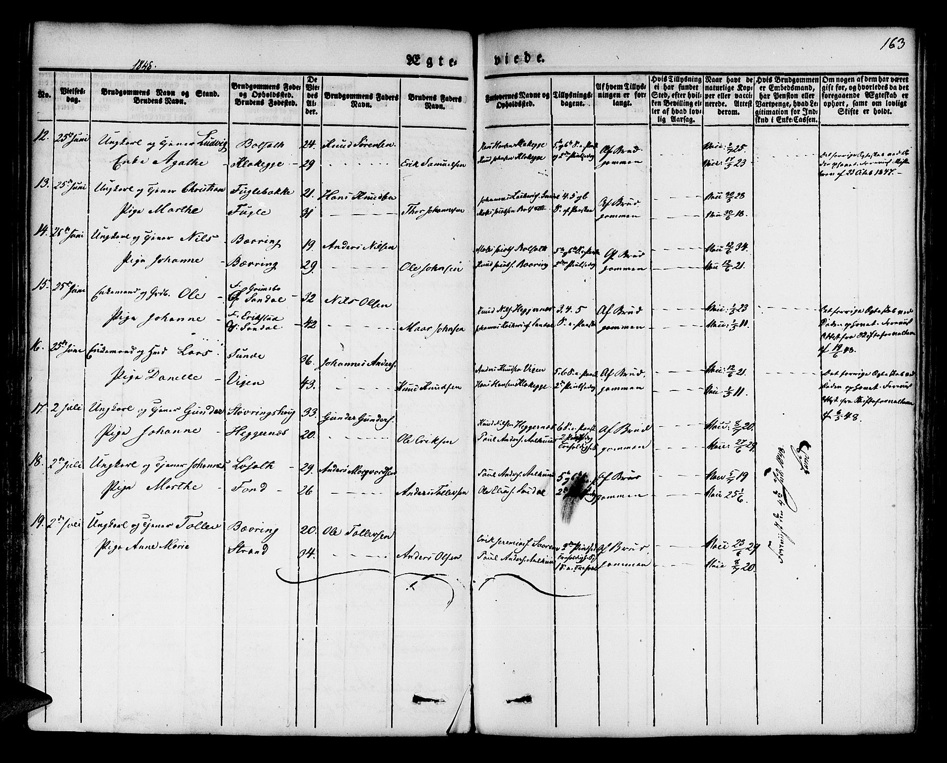 Jølster sokneprestembete, AV/SAB-A-80701/H/Haa/Haaa/L0009: Parish register (official) no. A 9, 1833-1848, p. 163