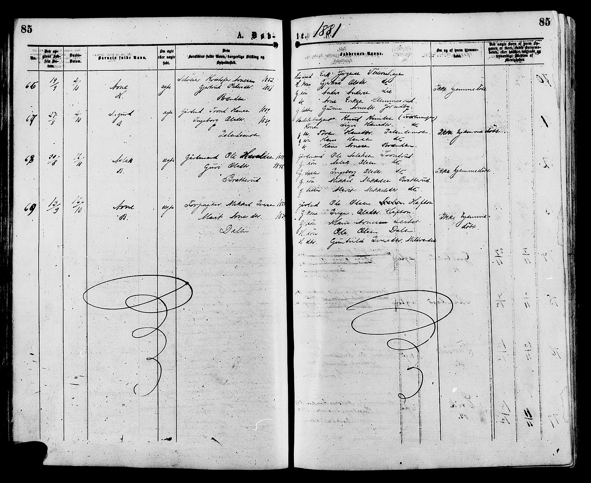 Sør-Aurdal prestekontor, AV/SAH-PREST-128/H/Ha/Haa/L0008: Parish register (official) no. 8, 1877-1885, p. 85