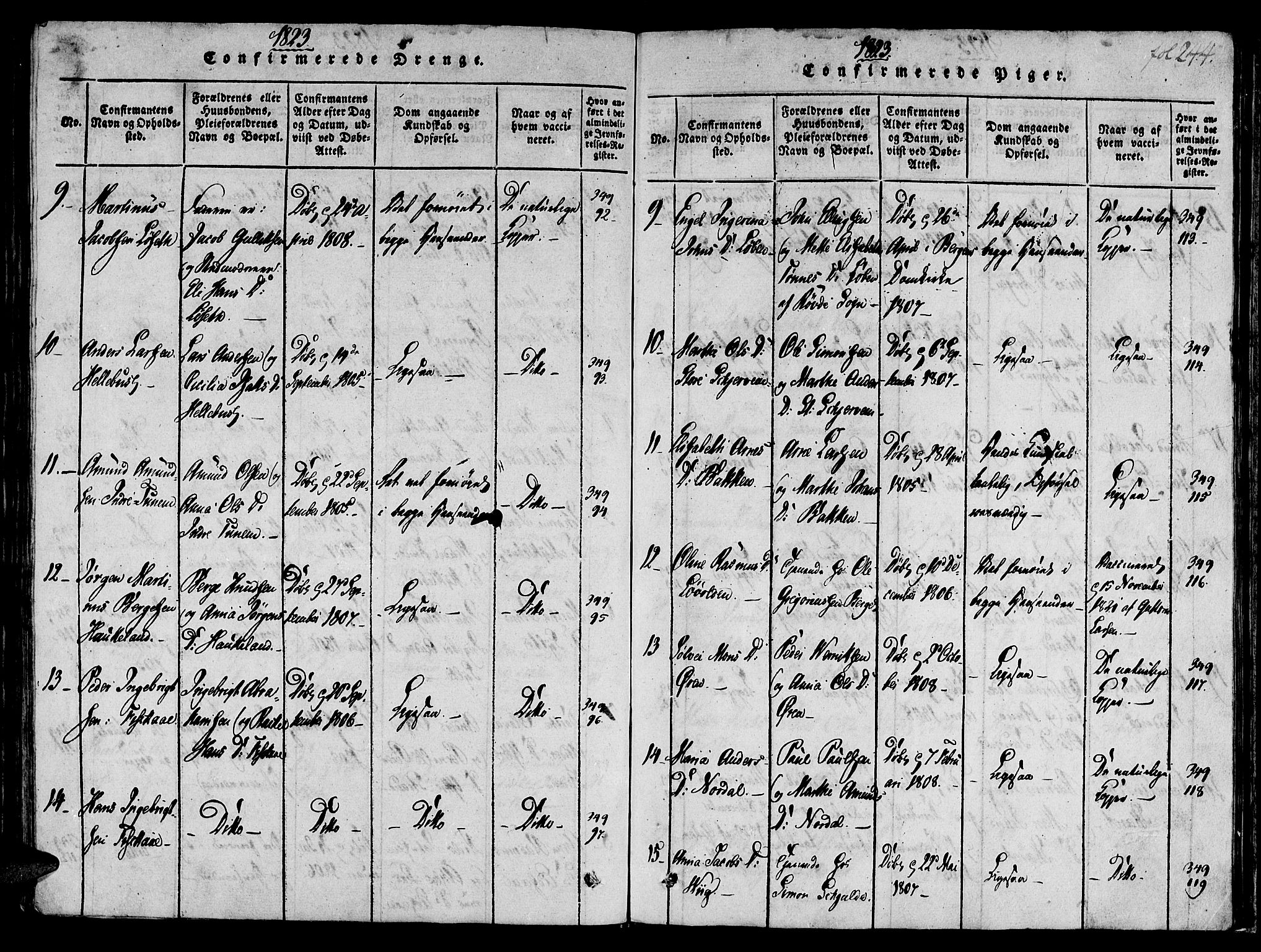 Ministerialprotokoller, klokkerbøker og fødselsregistre - Møre og Romsdal, AV/SAT-A-1454/501/L0004: Parish register (official) no. 501A04, 1816-1831, p. 244