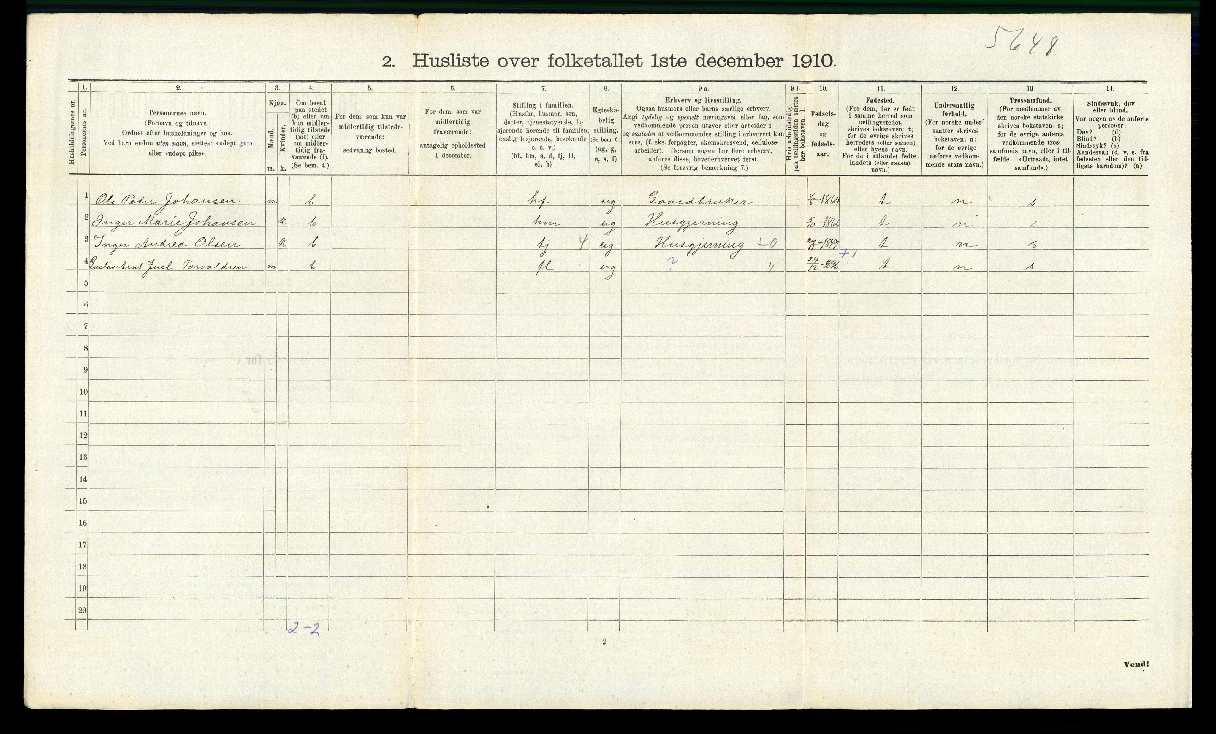 RA, 1910 census for Våler, 1910, p. 633