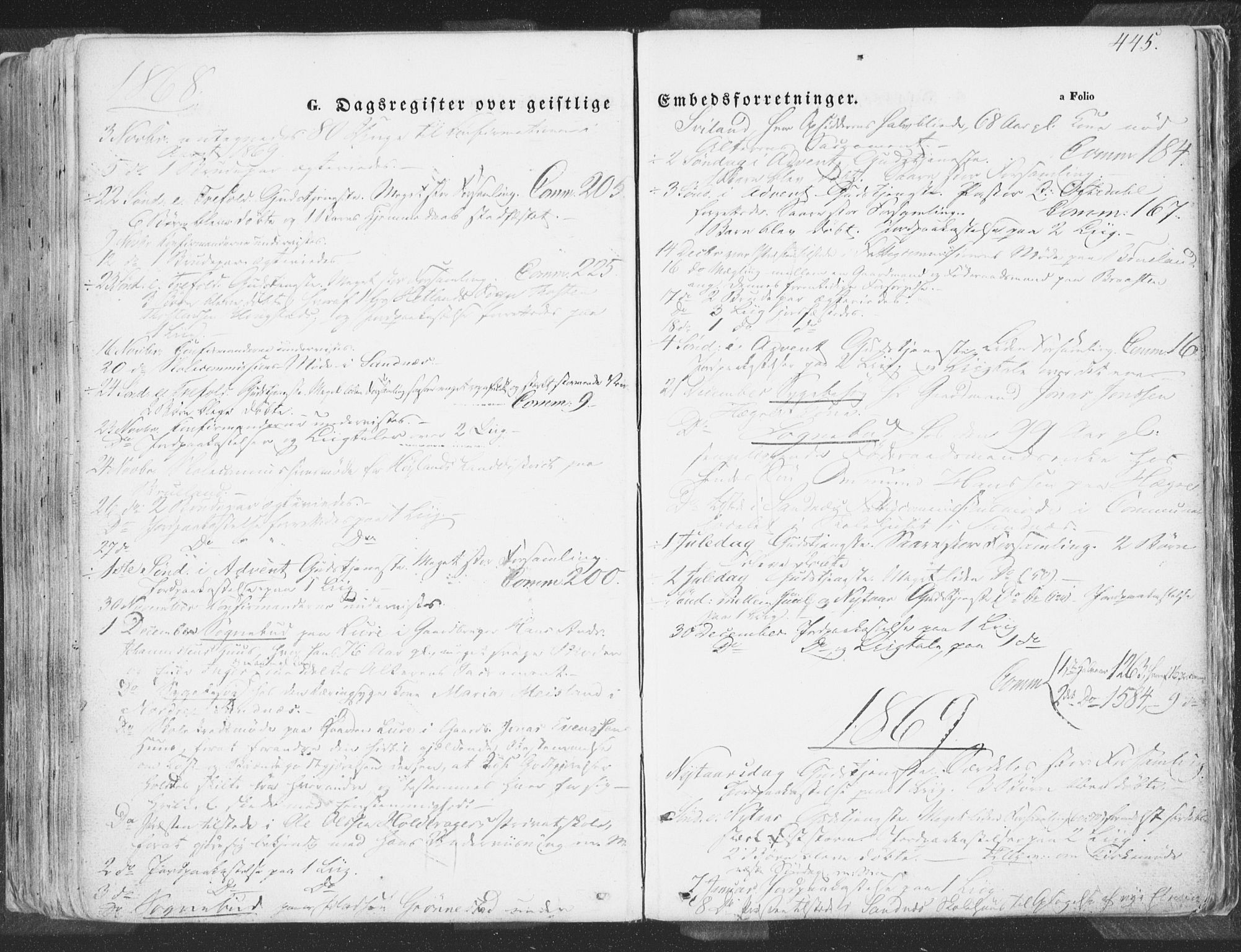 Høyland sokneprestkontor, SAST/A-101799/001/30BA/L0009: Parish register (official) no. A 9.2, 1857-1877, p. 445