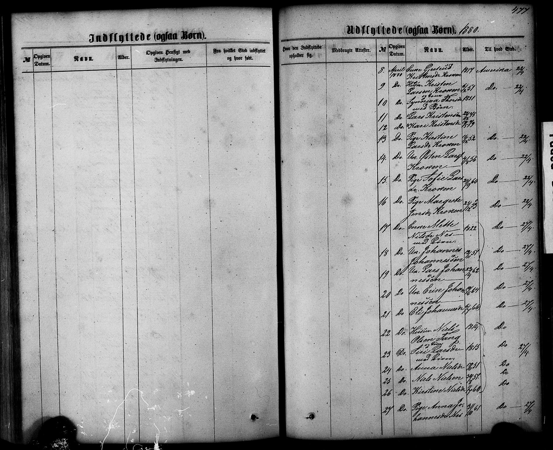 Hafslo sokneprestembete, SAB/A-80301/H/Hab/Haba/L0001: Parish register (copy) no. A 1, 1866-1908, p. 477