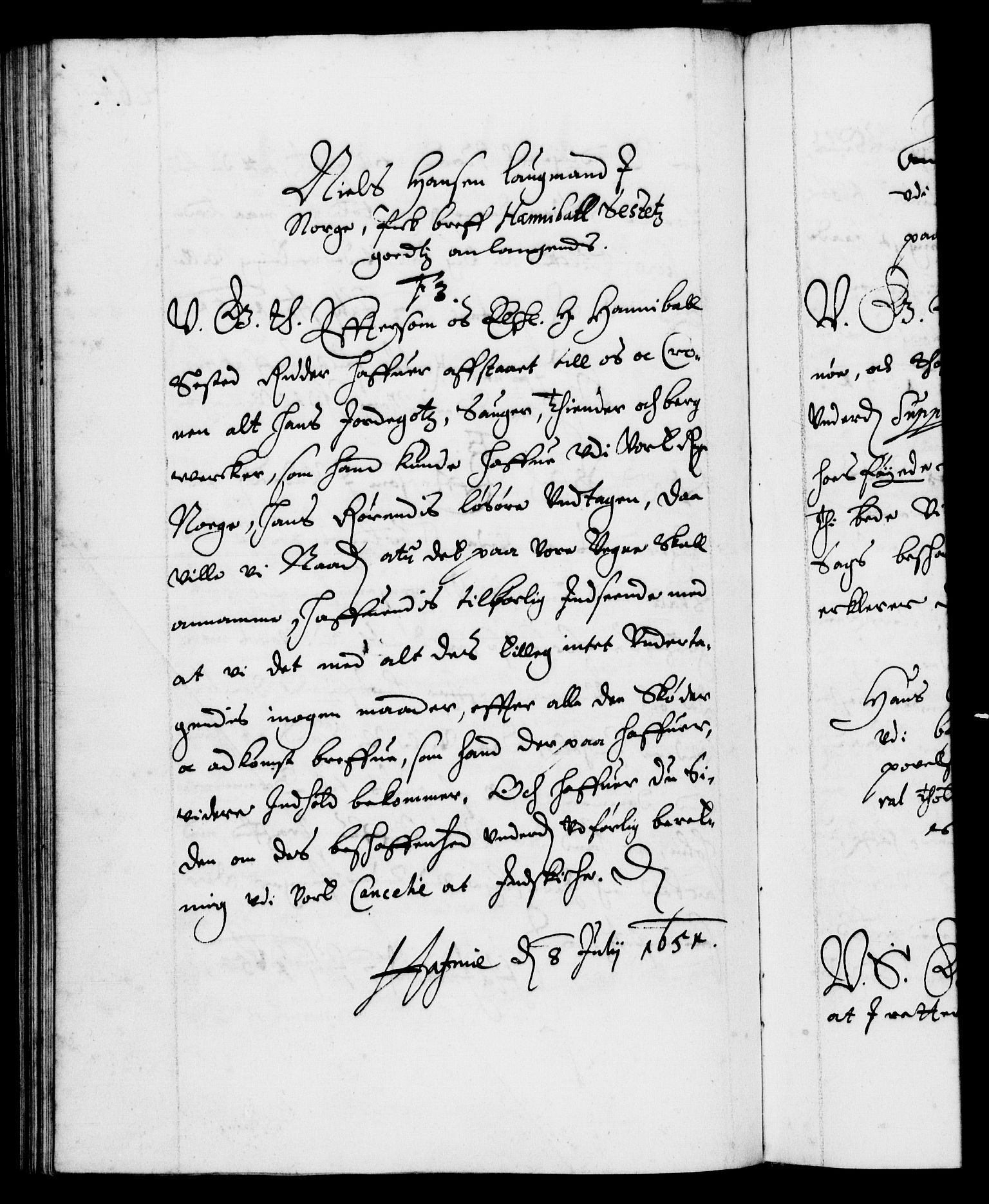 Danske Kanselli 1572-1799, AV/RA-EA-3023/F/Fc/Fca/Fcab/L0008: Norske tegnelser (mikrofilm), 1648-1652, p. 264b
