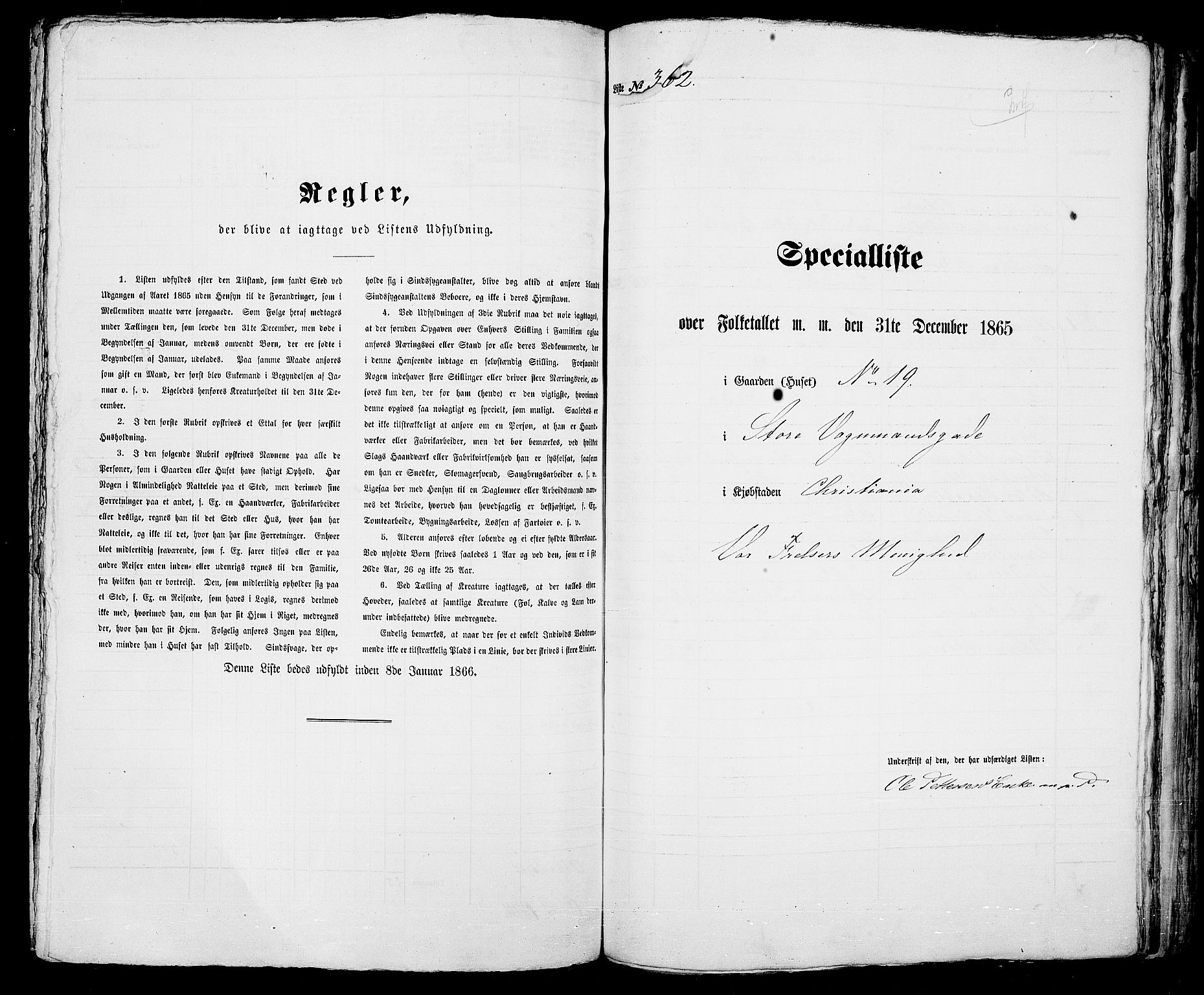 RA, 1865 census for Kristiania, 1865, p. 994