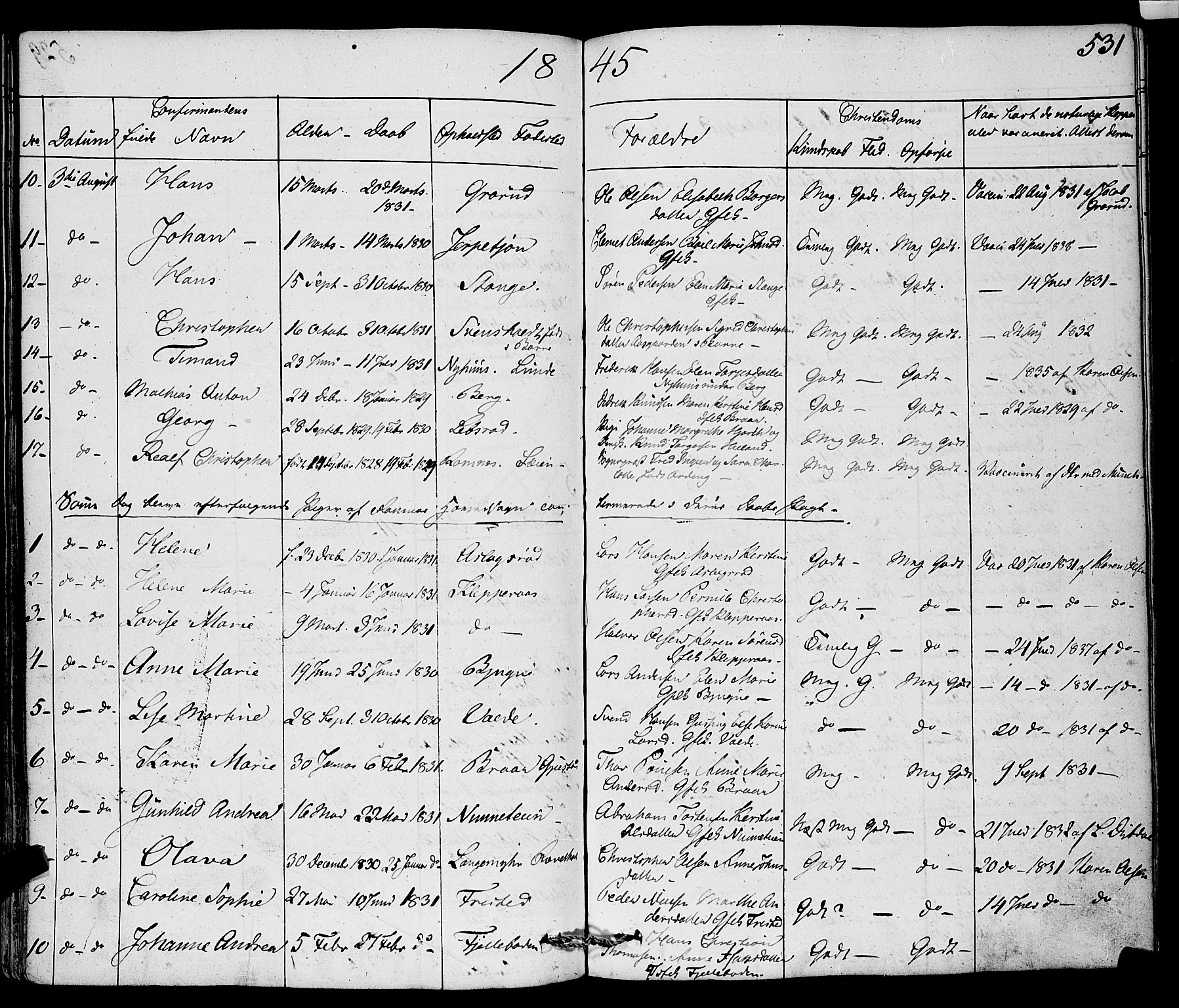 Ramnes kirkebøker, AV/SAKO-A-314/F/Fa/L0005: Parish register (official) no. I 5, 1841-1861, p. 530-531