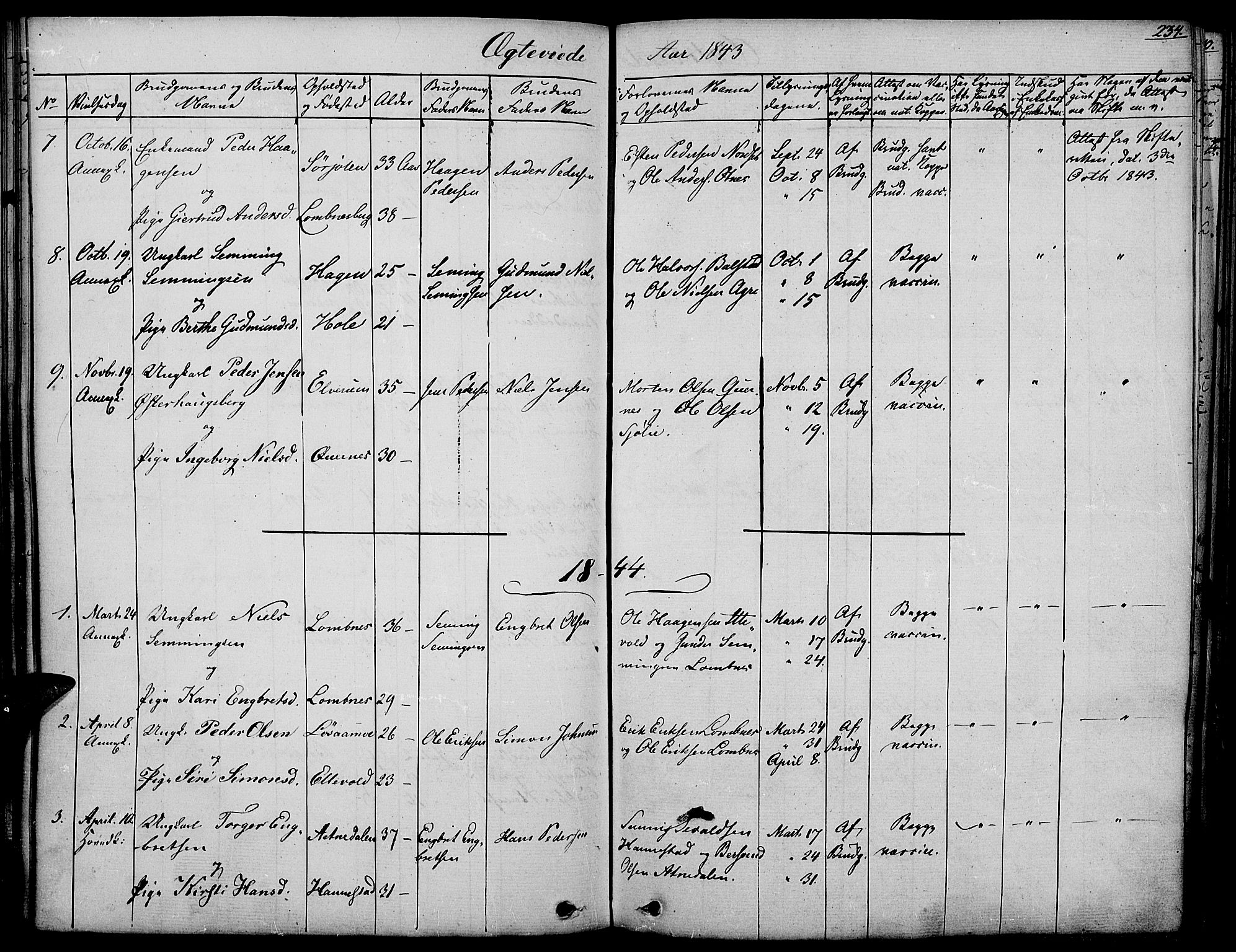 Rendalen prestekontor, SAH/PREST-054/H/Ha/Haa/L0004: Parish register (official) no. 4, 1829-1852, p. 234