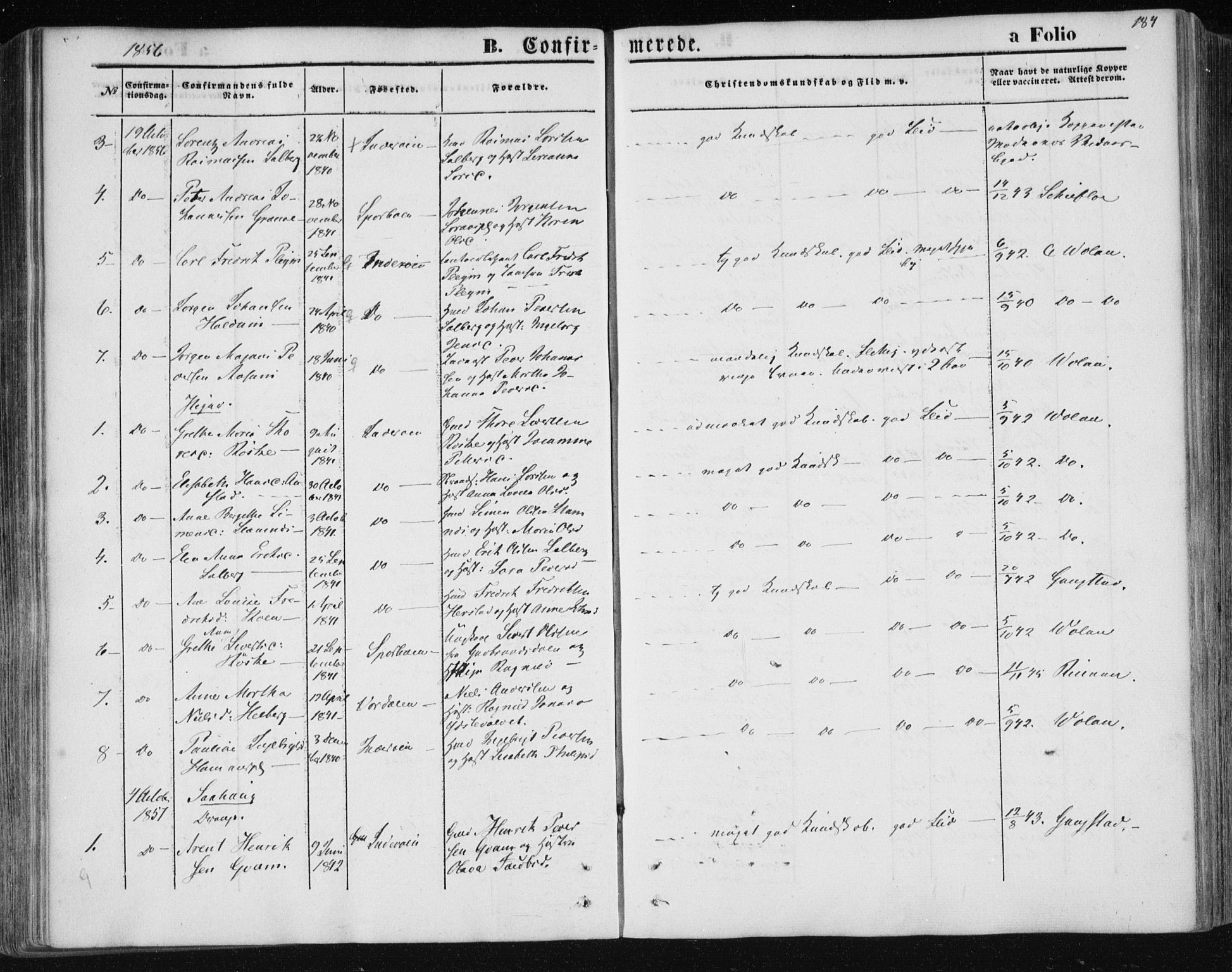 Ministerialprotokoller, klokkerbøker og fødselsregistre - Nord-Trøndelag, SAT/A-1458/730/L0283: Parish register (official) no. 730A08, 1855-1865, p. 184