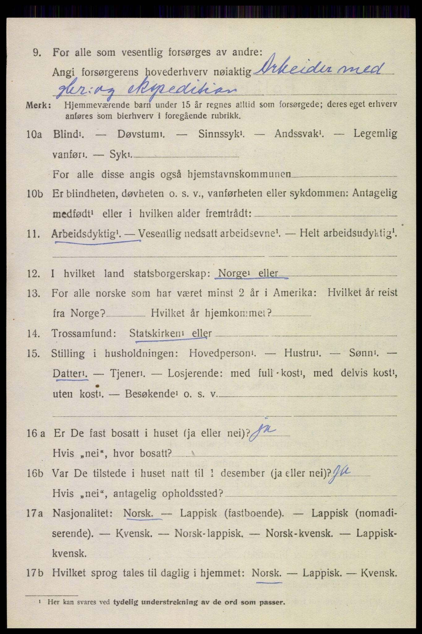 SAT, 1920 census for Øksnes, 1920, p. 5087