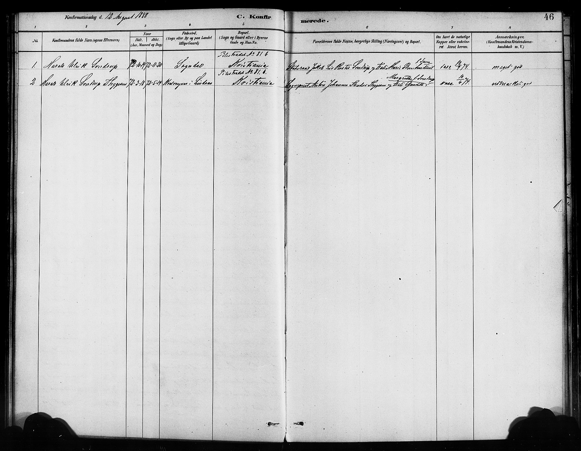 Balestrand sokneprestembete, SAB/A-79601/H/Haa/Haaa/L0004: Parish register (official) no. A 4 /1, 1879-1888, p. 46