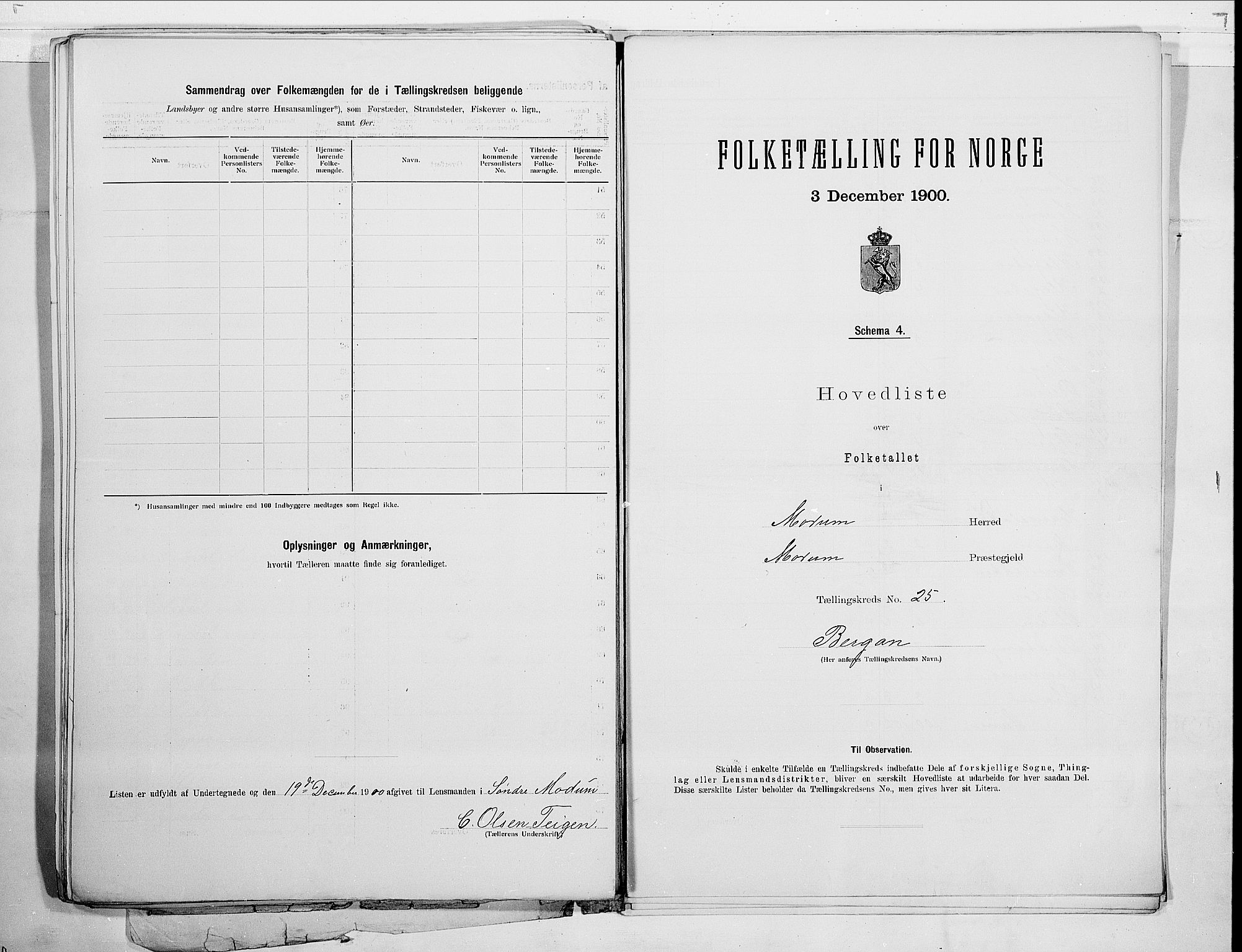 RA, 1900 census for Modum, 1900, p. 58