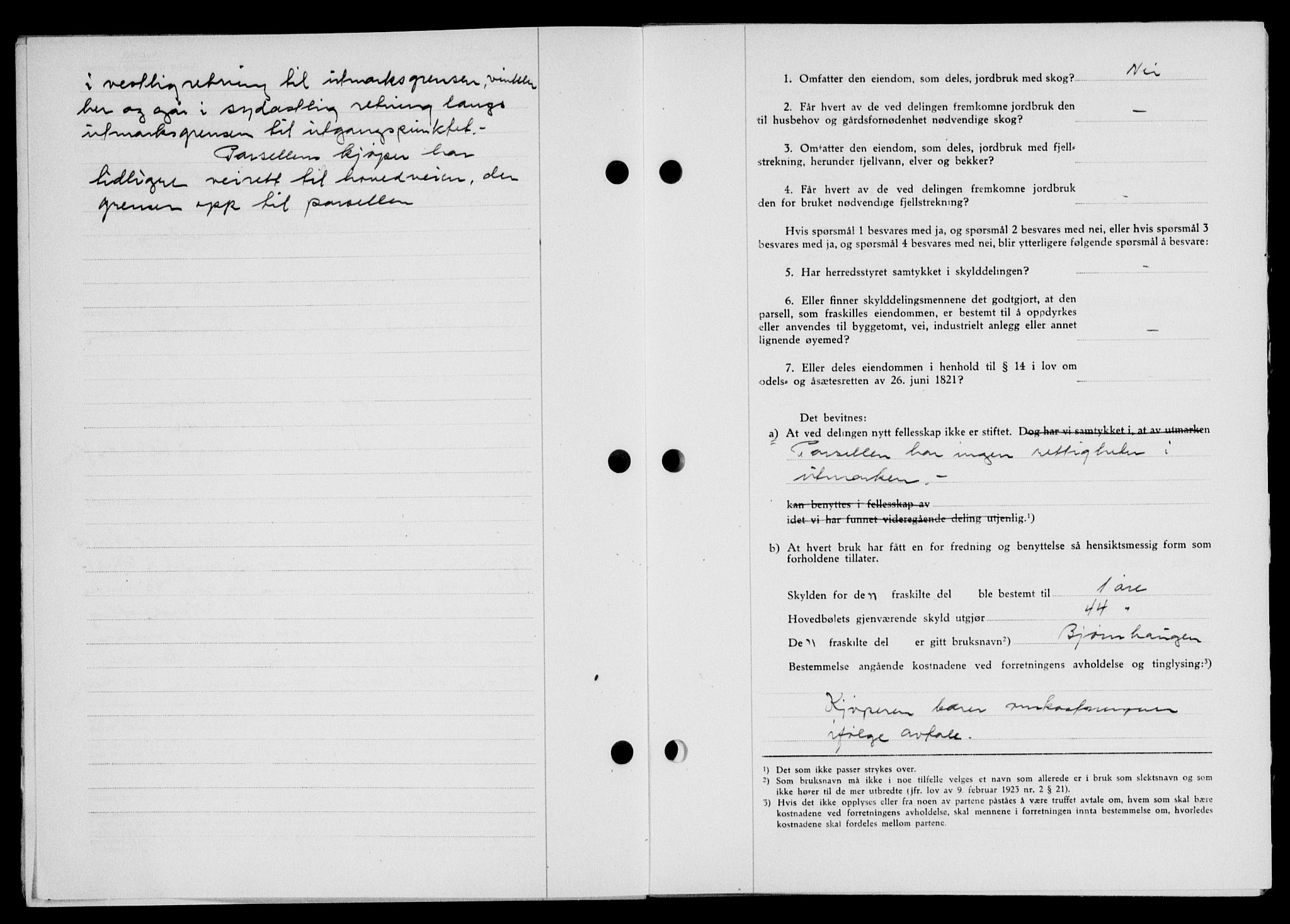 Lofoten sorenskriveri, SAT/A-0017/1/2/2C/L0013a: Mortgage book no. 13a, 1944-1946, Diary no: : 761/1945