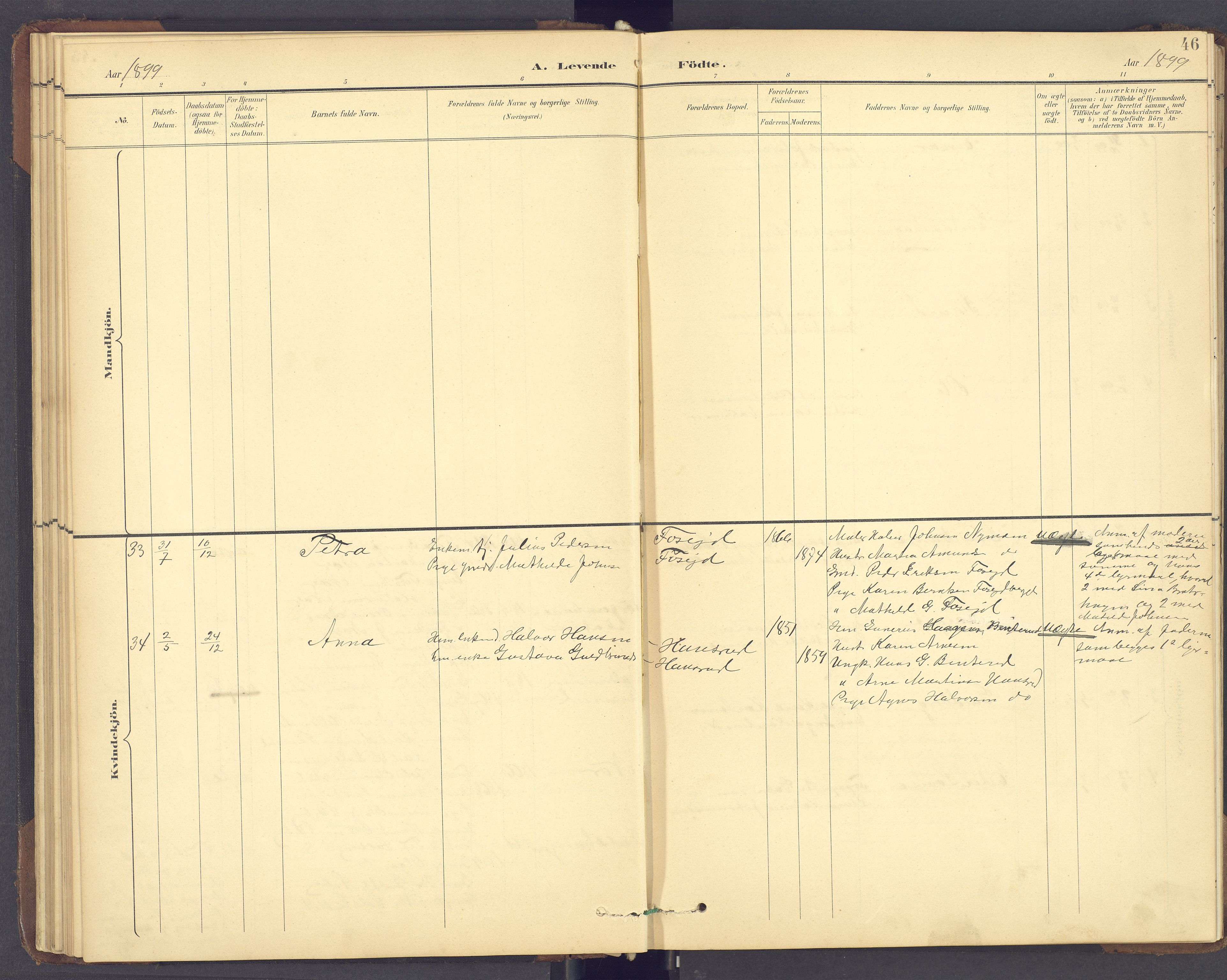 Brandval prestekontor, SAH/PREST-034/H/Ha/Hab/L0002: Parish register (copy) no. 2, 1895-1904, p. 46