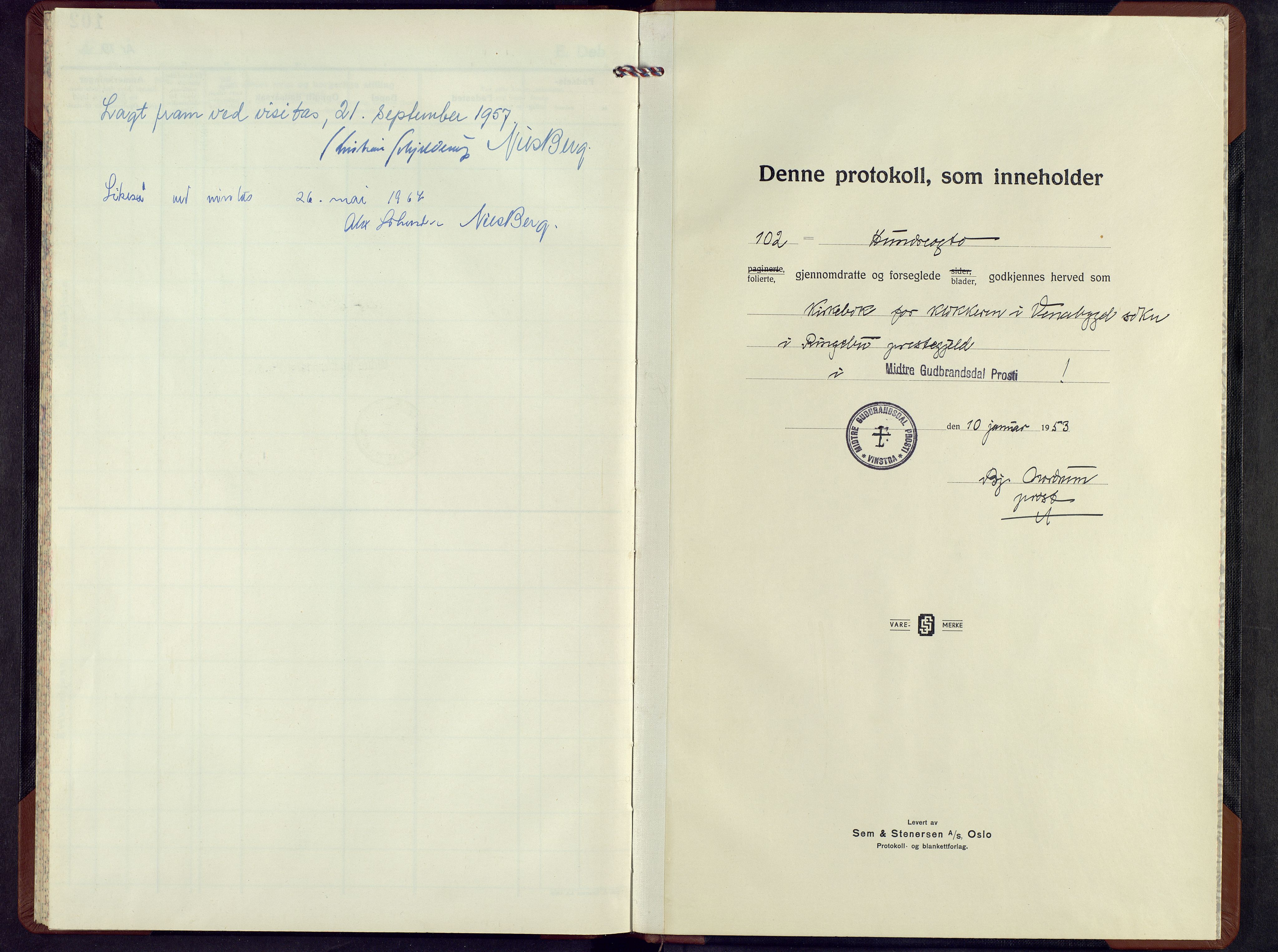 Ringebu prestekontor, SAH/PREST-082/H/Ha/Hab/L0015: Parish register (copy) no. 15, 1954-1968