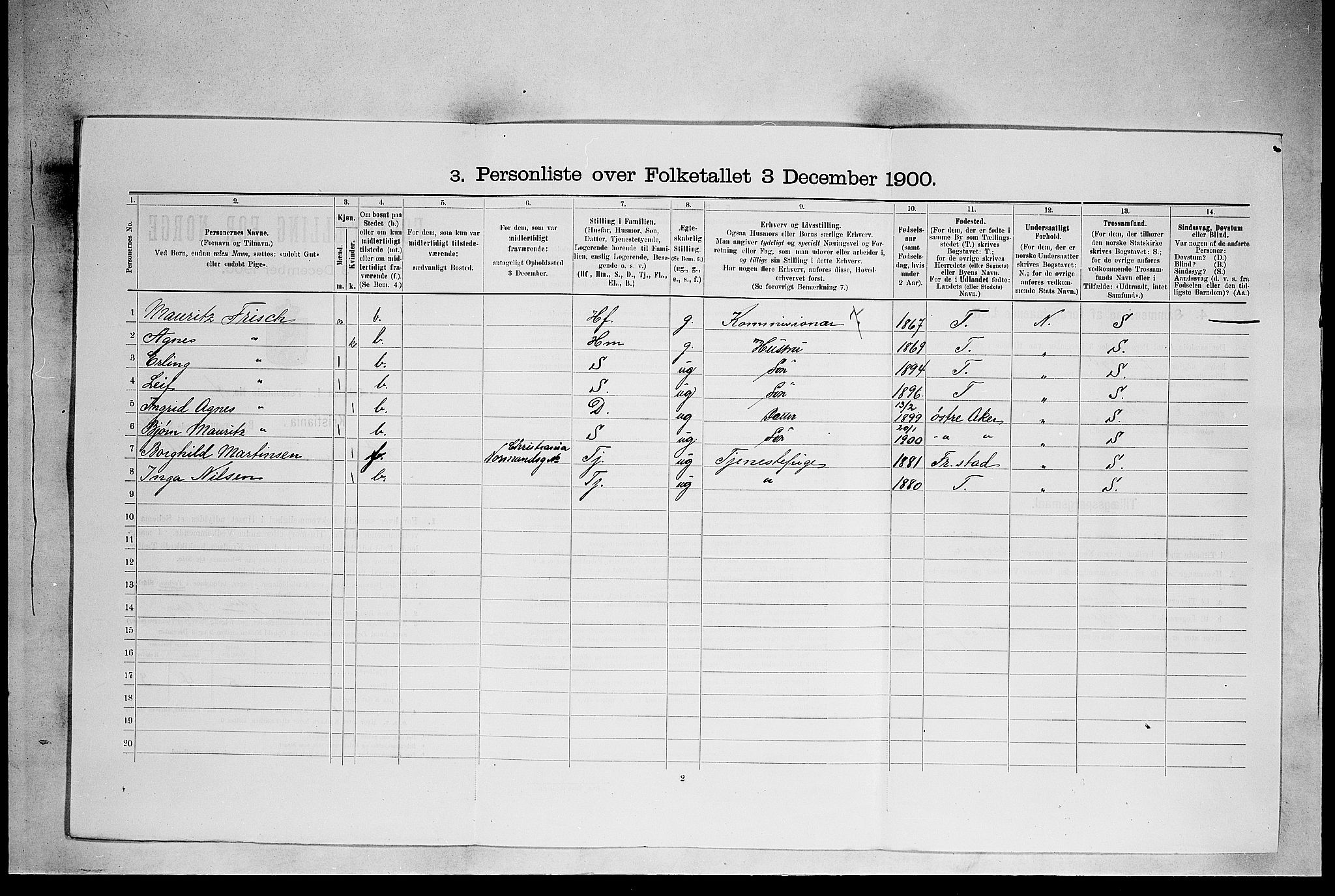 SAO, 1900 census for Kristiania, 1900, p. 28