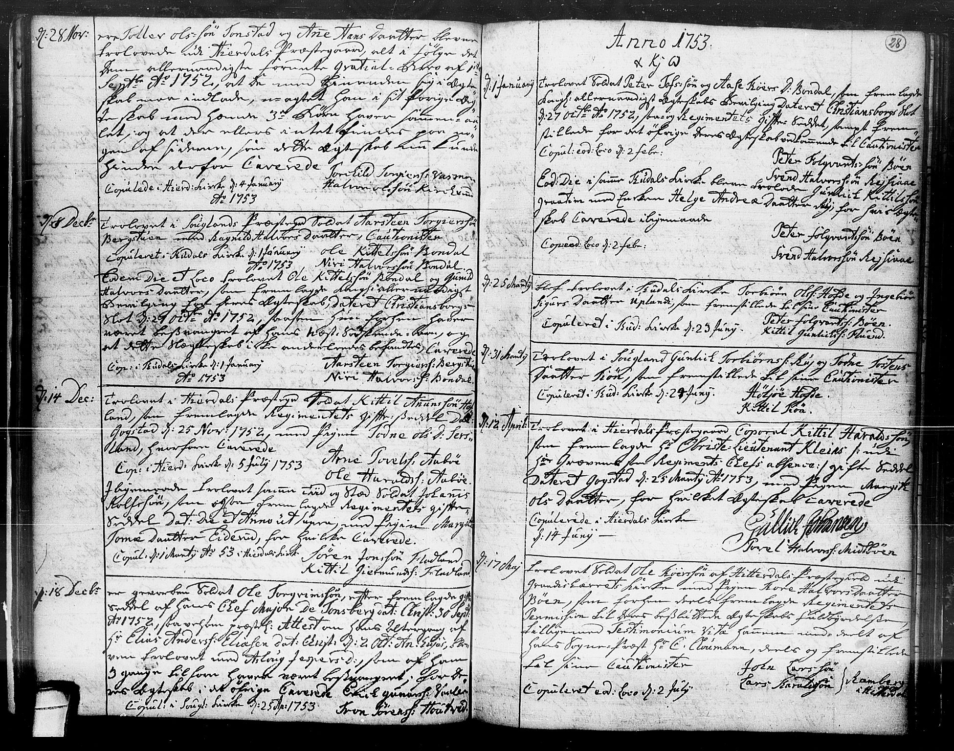 Hjartdal kirkebøker, SAKO/A-270/F/Fa/L0004: Parish register (official) no. I 4, 1727-1795, p. 28