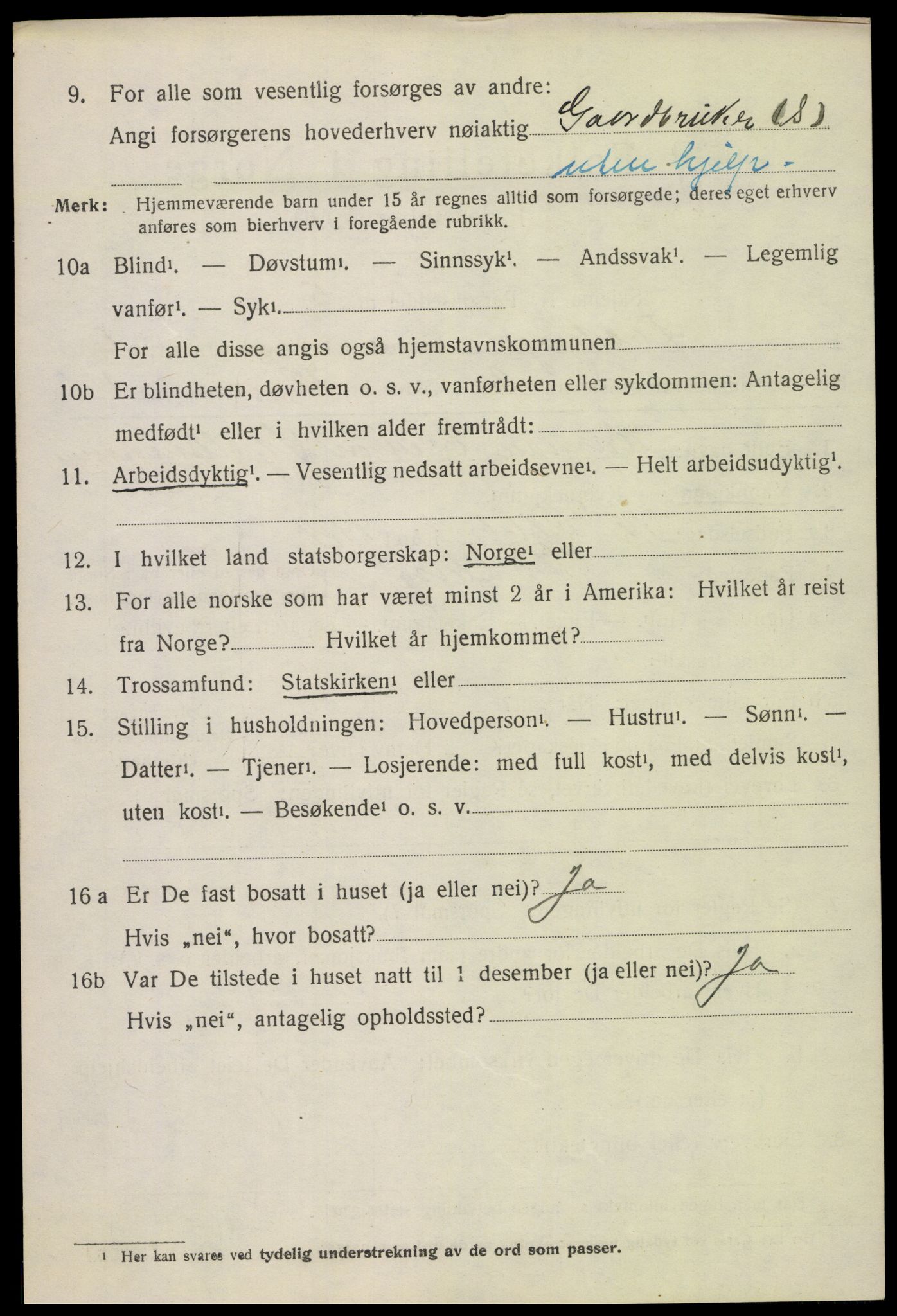SAH, 1920 census for Fåberg, 1920, p. 7379