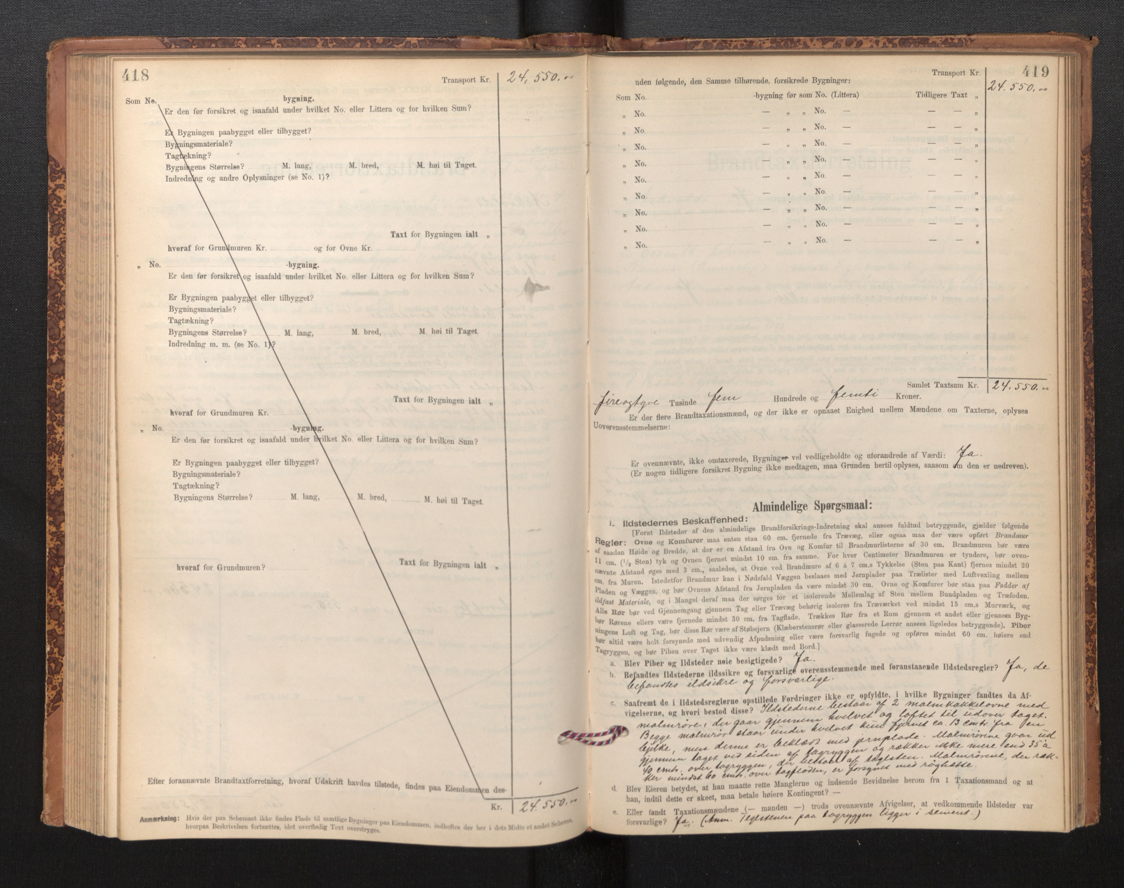 Lensmannen i Askvoll, SAB/A-26301/0012/L0004: Branntakstprotokoll, skjematakst og liste over branntakstmenn, 1895-1932, p. 418-419