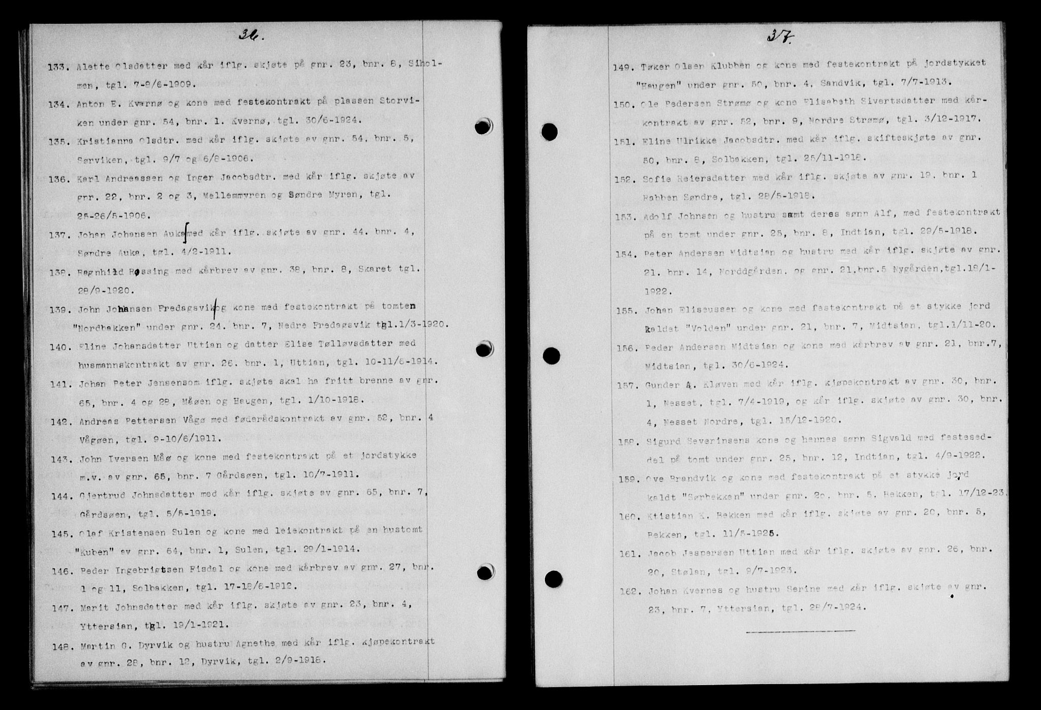 Hitra sorenskriveri, AV/SAT-A-0018/2/2C/2Ca/L0013: Mortgage book no. 13, 1929-1929, p. 36-37