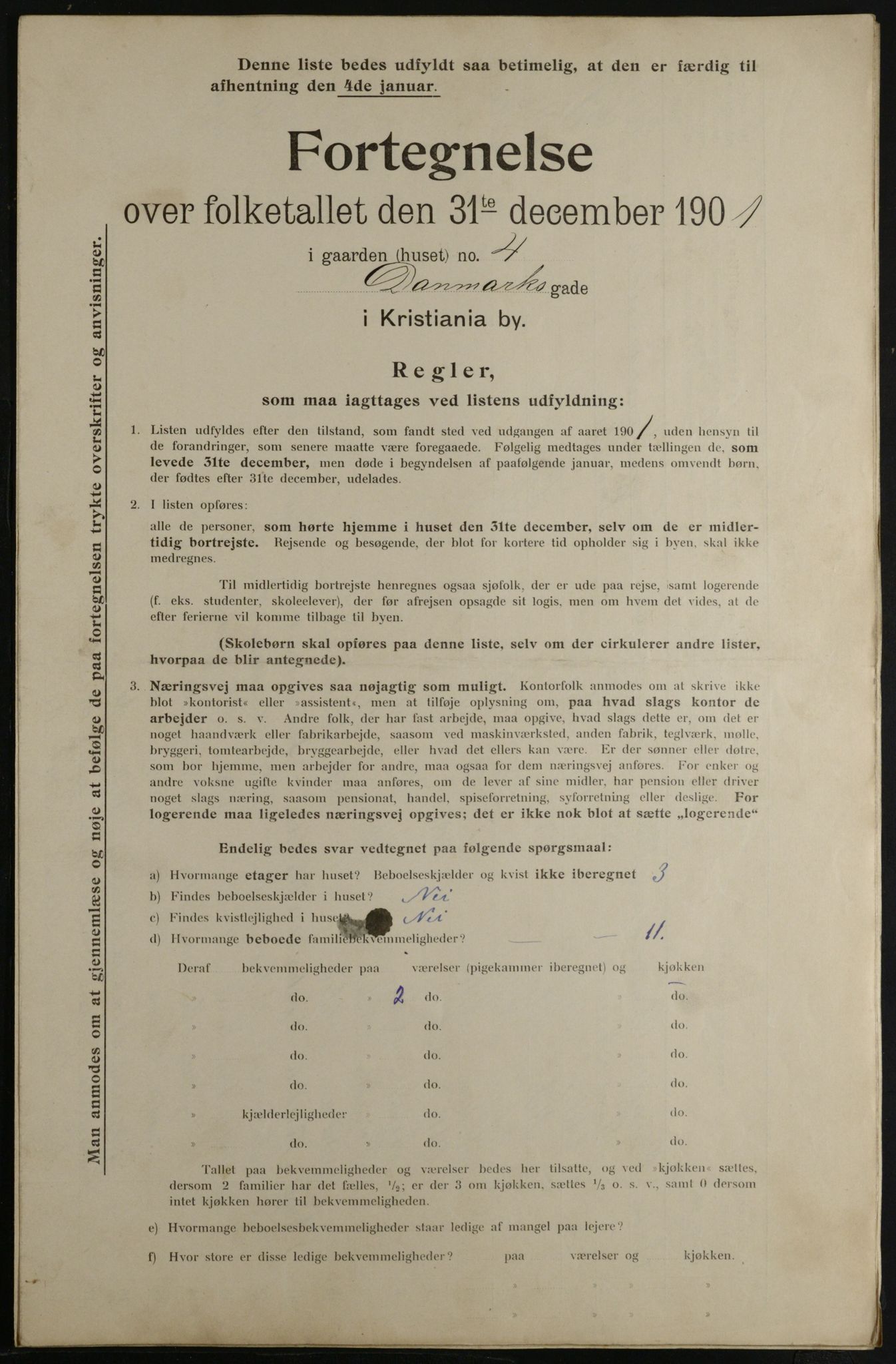 OBA, Municipal Census 1901 for Kristiania, 1901, p. 2354