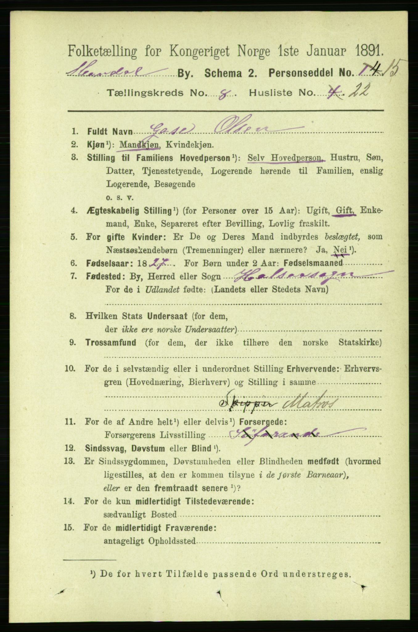 RA, 1891 census for 1002 Mandal, 1891, p. 2469