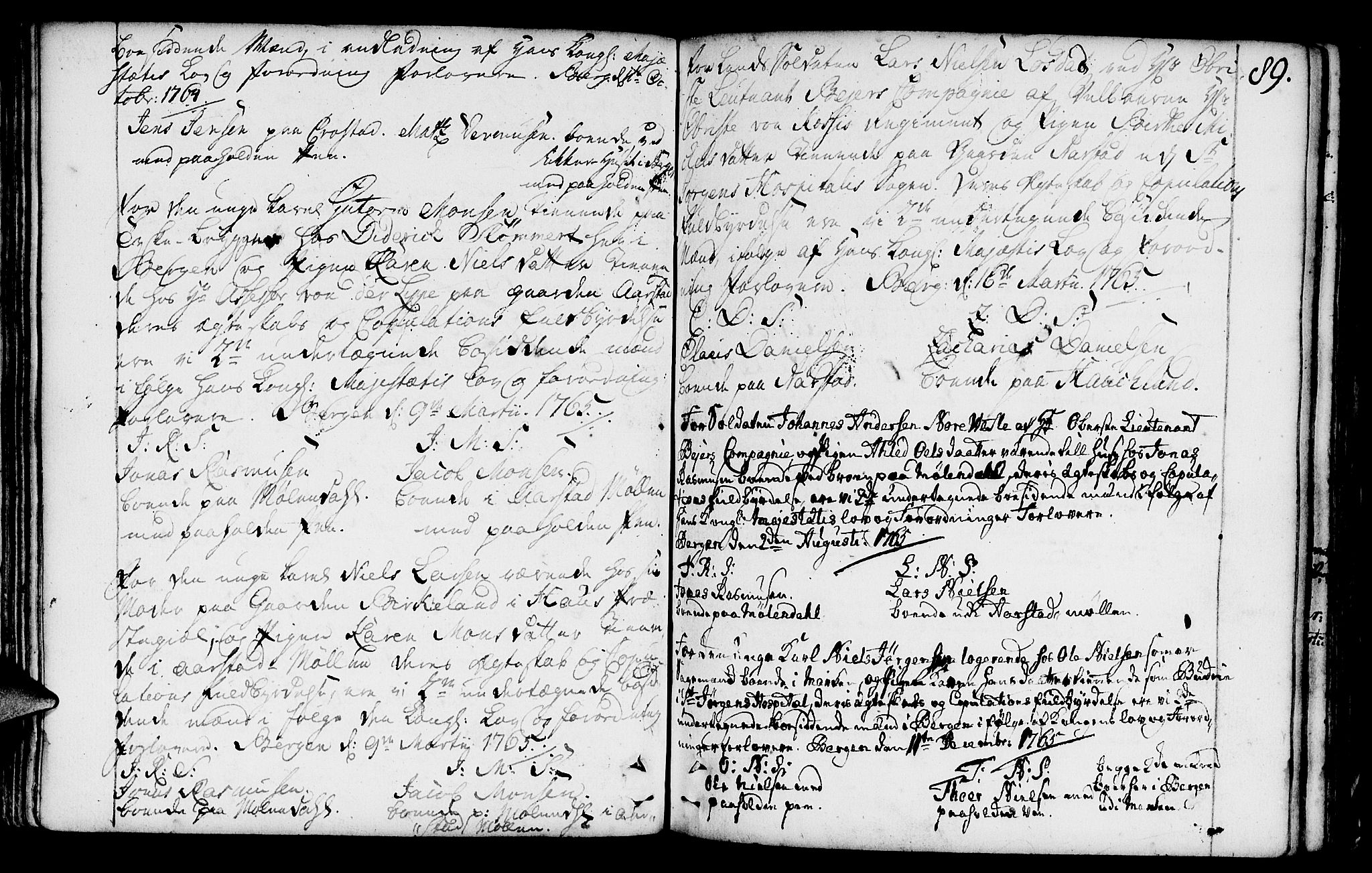 St. Jørgens hospital og Årstad sokneprestembete, AV/SAB-A-99934: Parish register (official) no. A 1, 1743-1823, p. 89