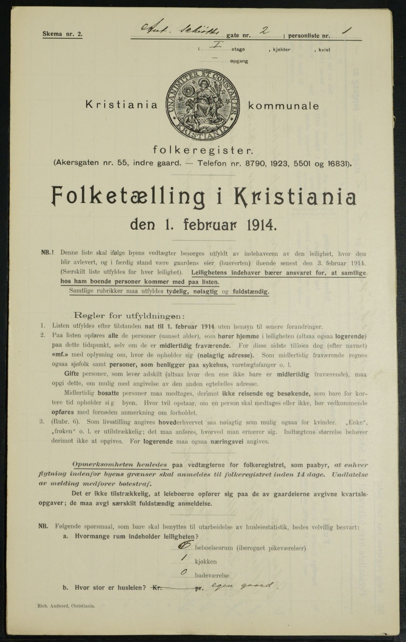 OBA, Municipal Census 1914 for Kristiania, 1914, p. 1346