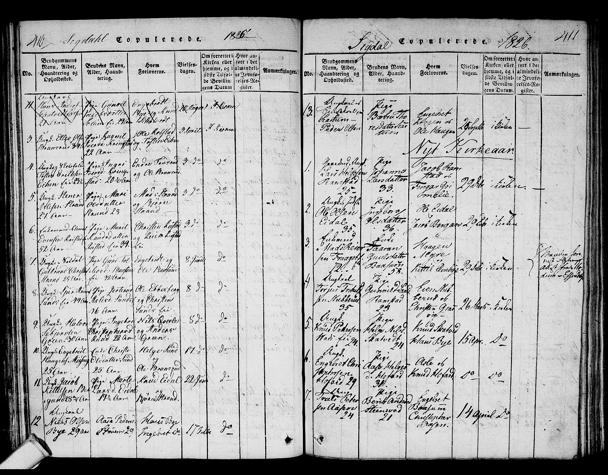 Sigdal kirkebøker, AV/SAKO-A-245/F/Fa/L0005: Parish register (official) no. I 5 /1, 1815-1829, p. 410-411