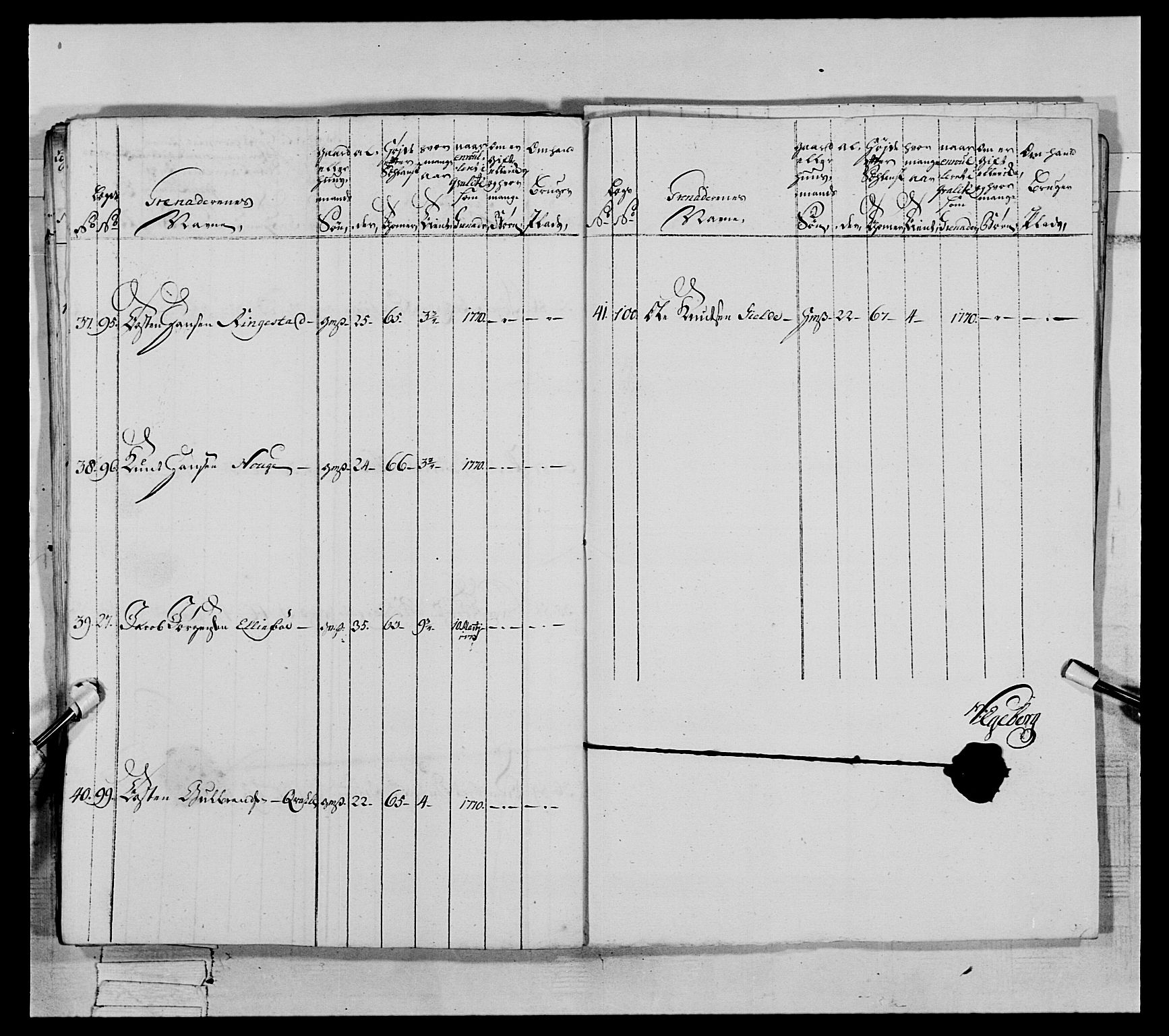 Generalitets- og kommissariatskollegiet, Det kongelige norske kommissariatskollegium, AV/RA-EA-5420/E/Eh/L0063: 2. Opplandske nasjonale infanteriregiment, 1773, p. 217