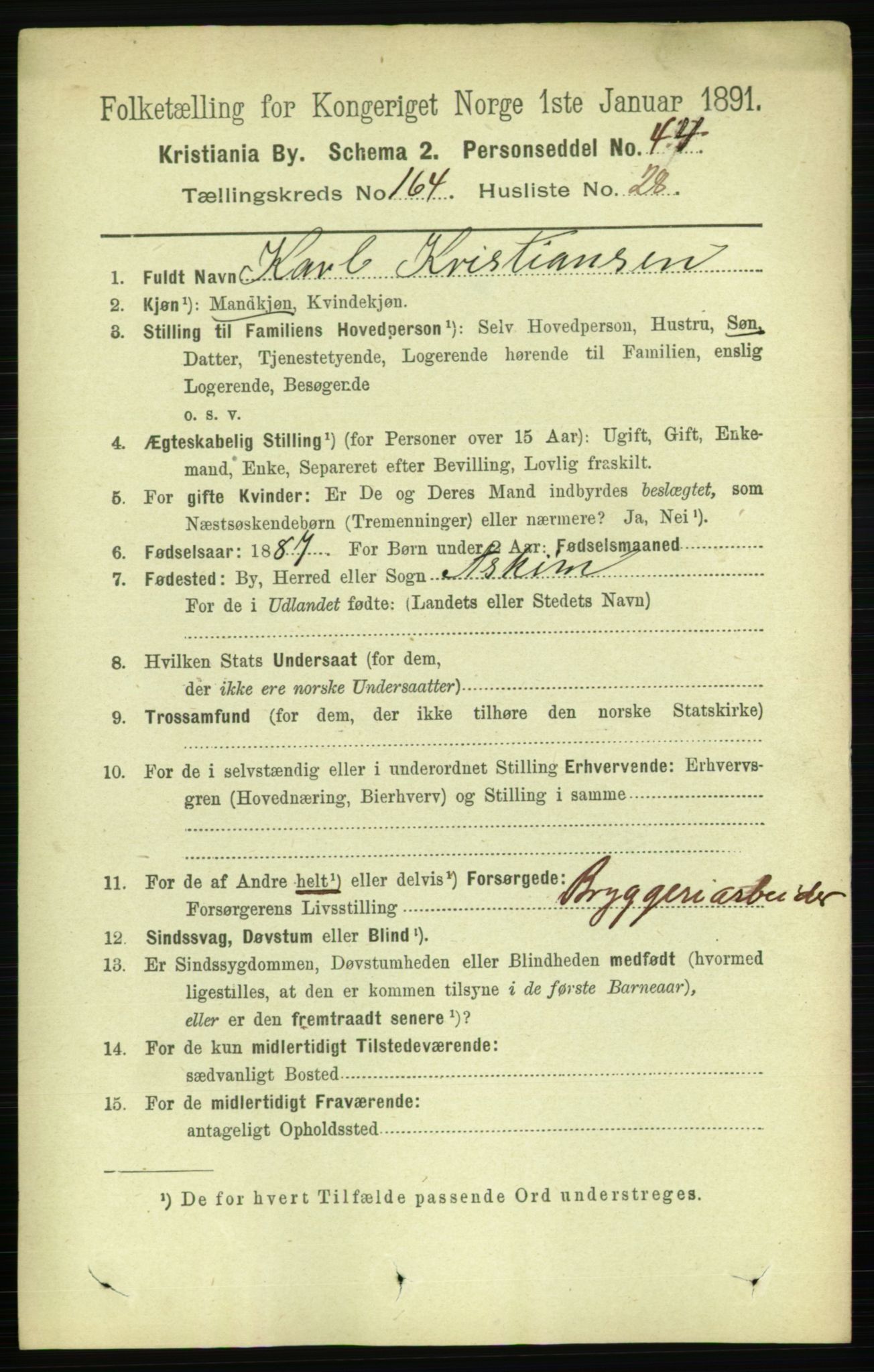 RA, 1891 census for 0301 Kristiania, 1891, p. 95228