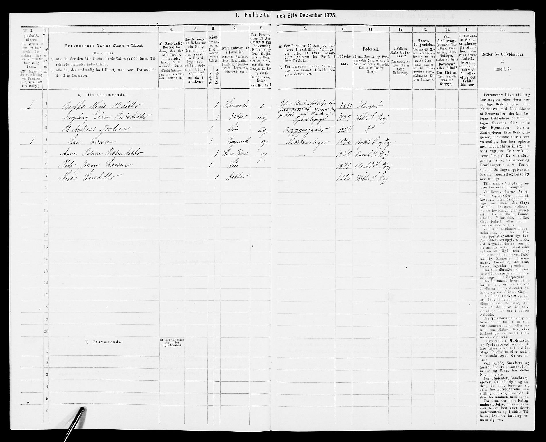 SAK, 1875 census for 0914L Holt/Holt, 1875, p. 862