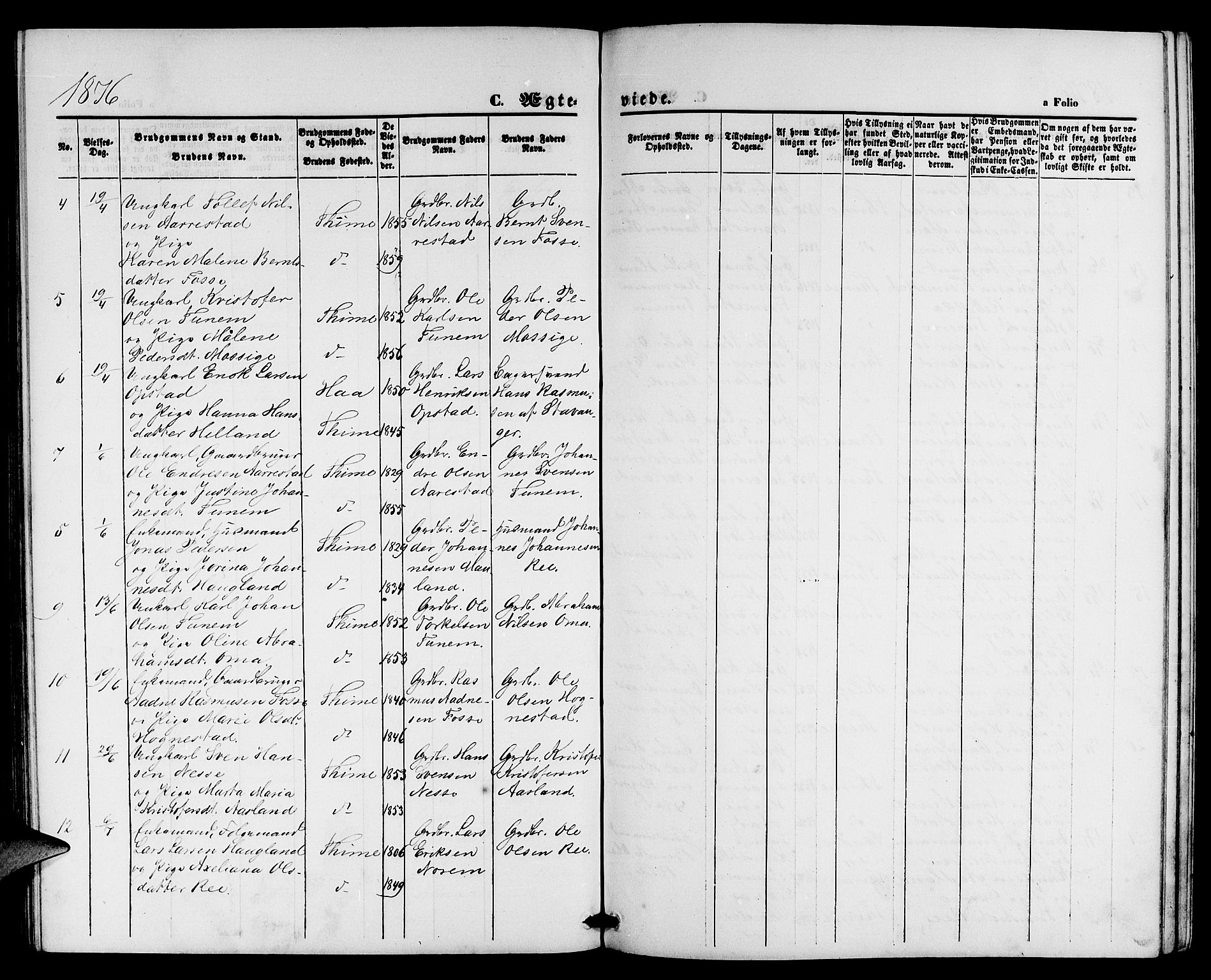 Lye sokneprestkontor, AV/SAST-A-101794/001/30BB/L0004: Parish register (copy) no. B 4, 1868-1878