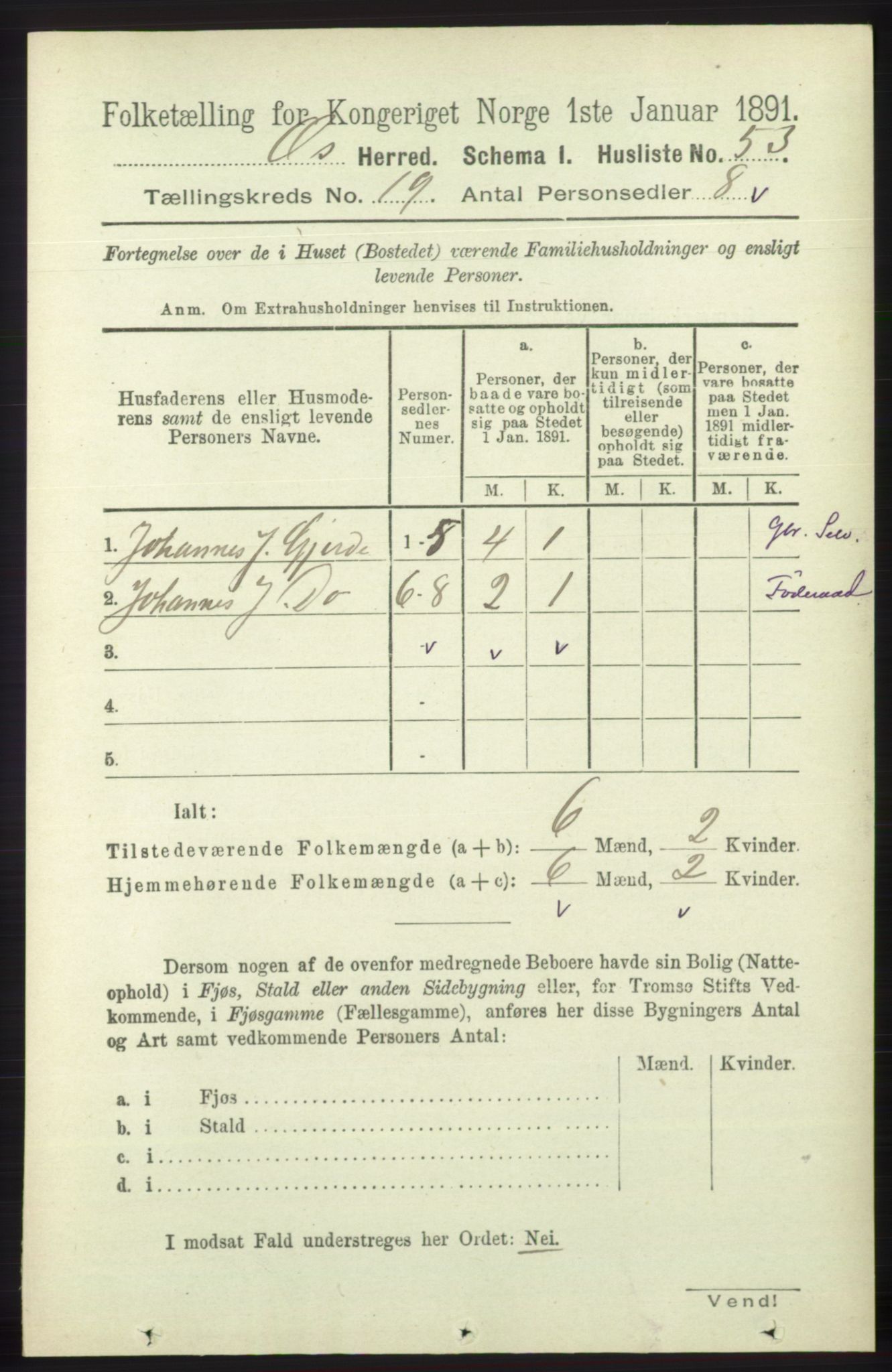 RA, 1891 census for 1243 Os, 1891, p. 4171