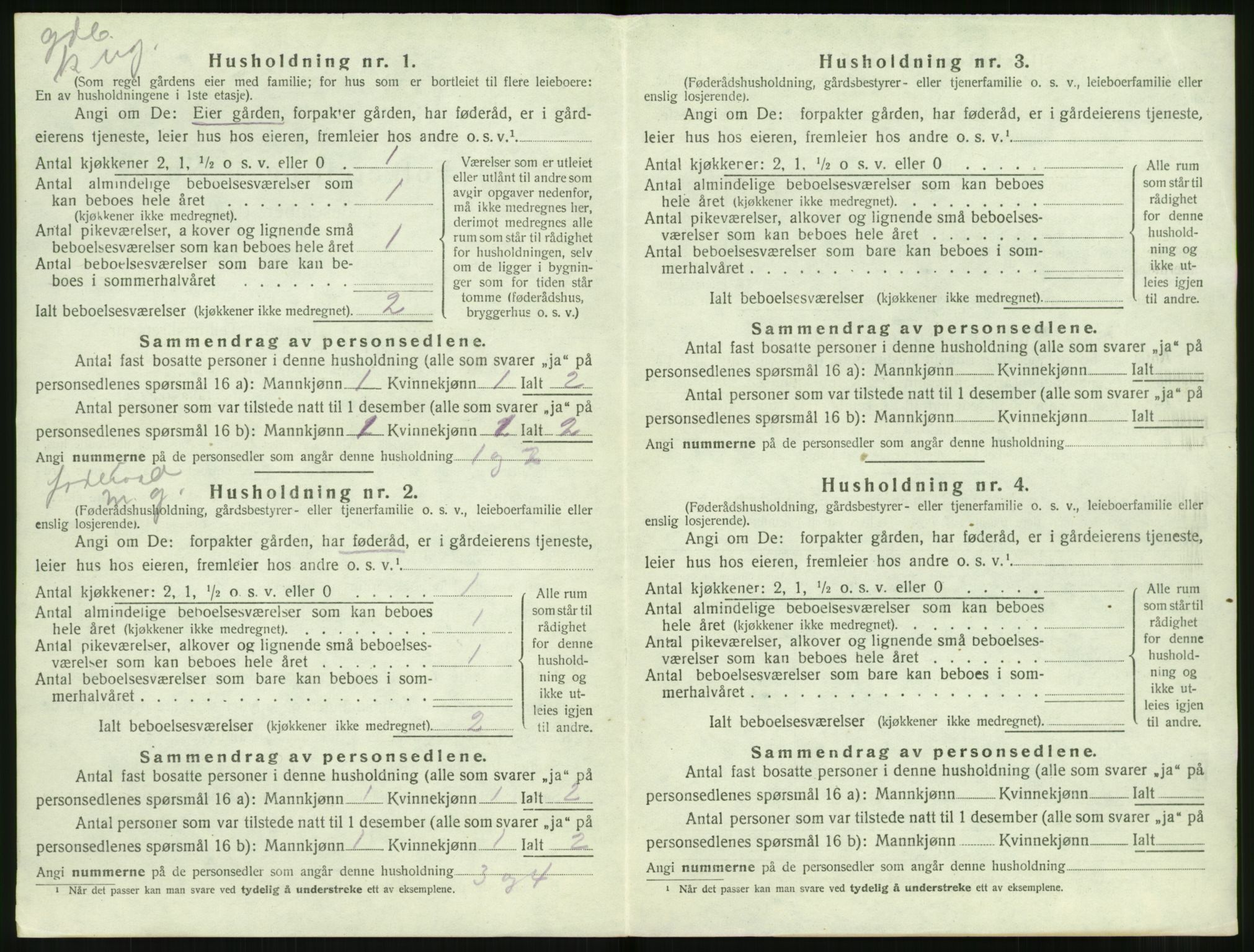 SAT, 1920 census for Volda, 1920, p. 1667