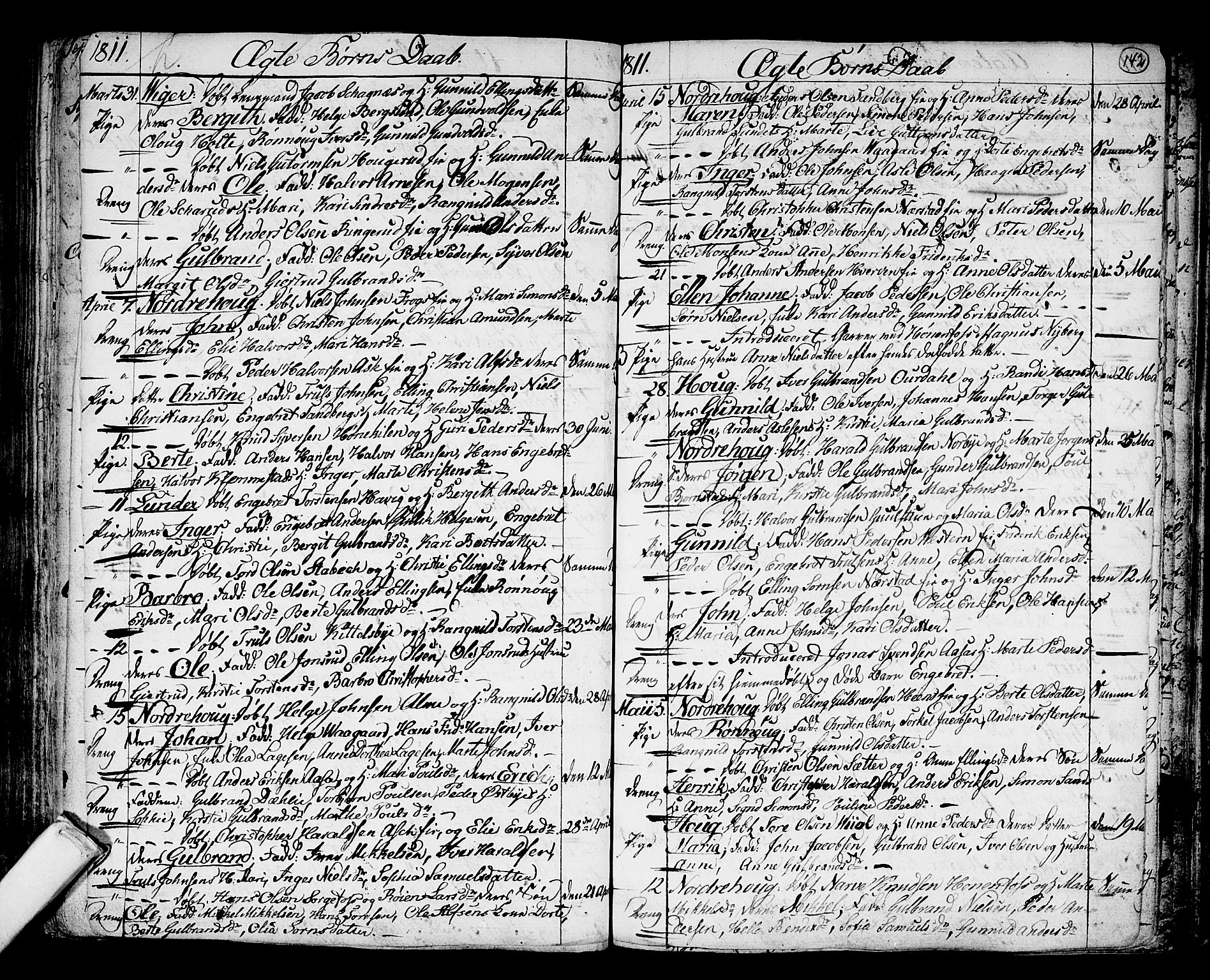 Norderhov kirkebøker, AV/SAKO-A-237/F/Fa/L0006: Parish register (official) no. 6, 1789-1811, p. 142