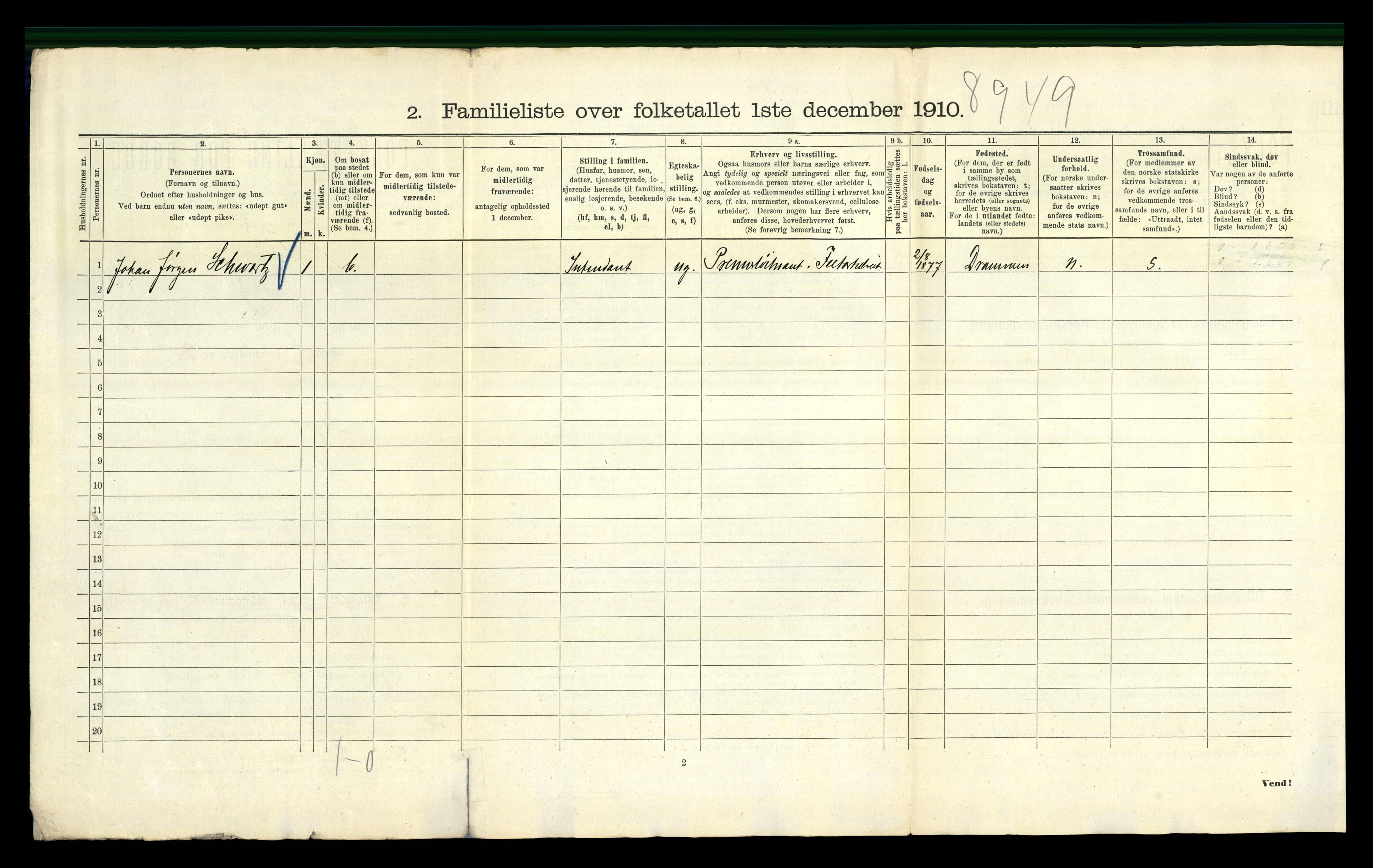 RA, 1910 census for Kristiania, 1910, p. 66598