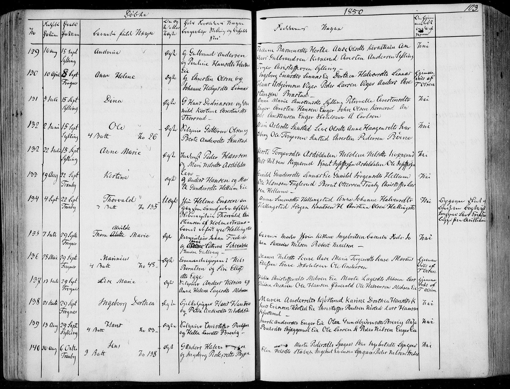 Lier kirkebøker, SAKO/A-230/F/Fa/L0011: Parish register (official) no. I 11, 1843-1854, p. 103