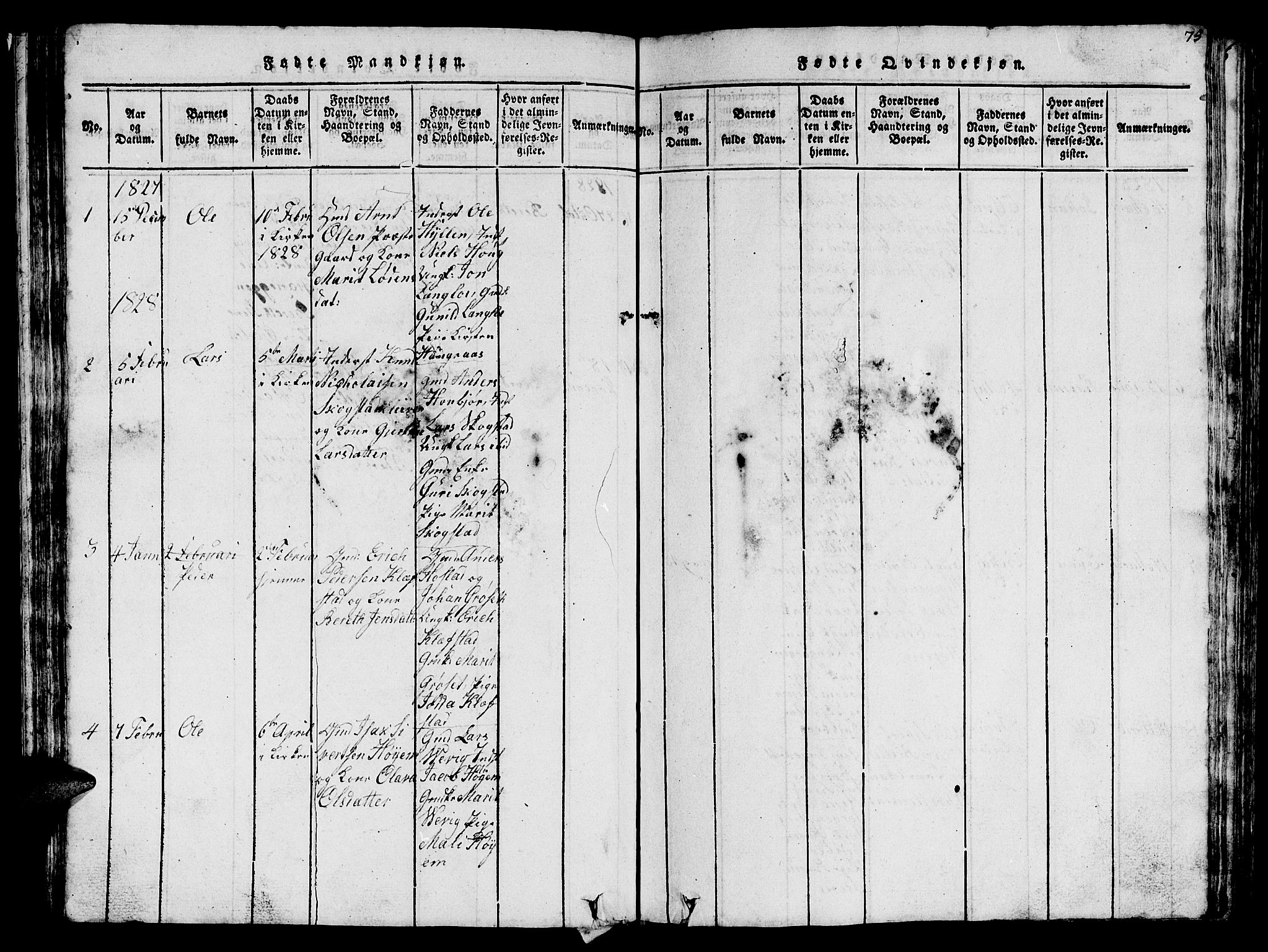 Ministerialprotokoller, klokkerbøker og fødselsregistre - Sør-Trøndelag, SAT/A-1456/612/L0385: Parish register (copy) no. 612C01, 1816-1845, p. 75