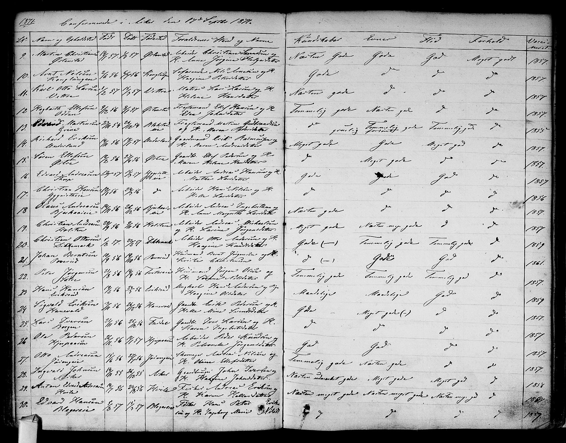 Asker prestekontor Kirkebøker, AV/SAO-A-10256a/F/Fa/L0009: Parish register (official) no. I 9, 1825-1878, p. 276