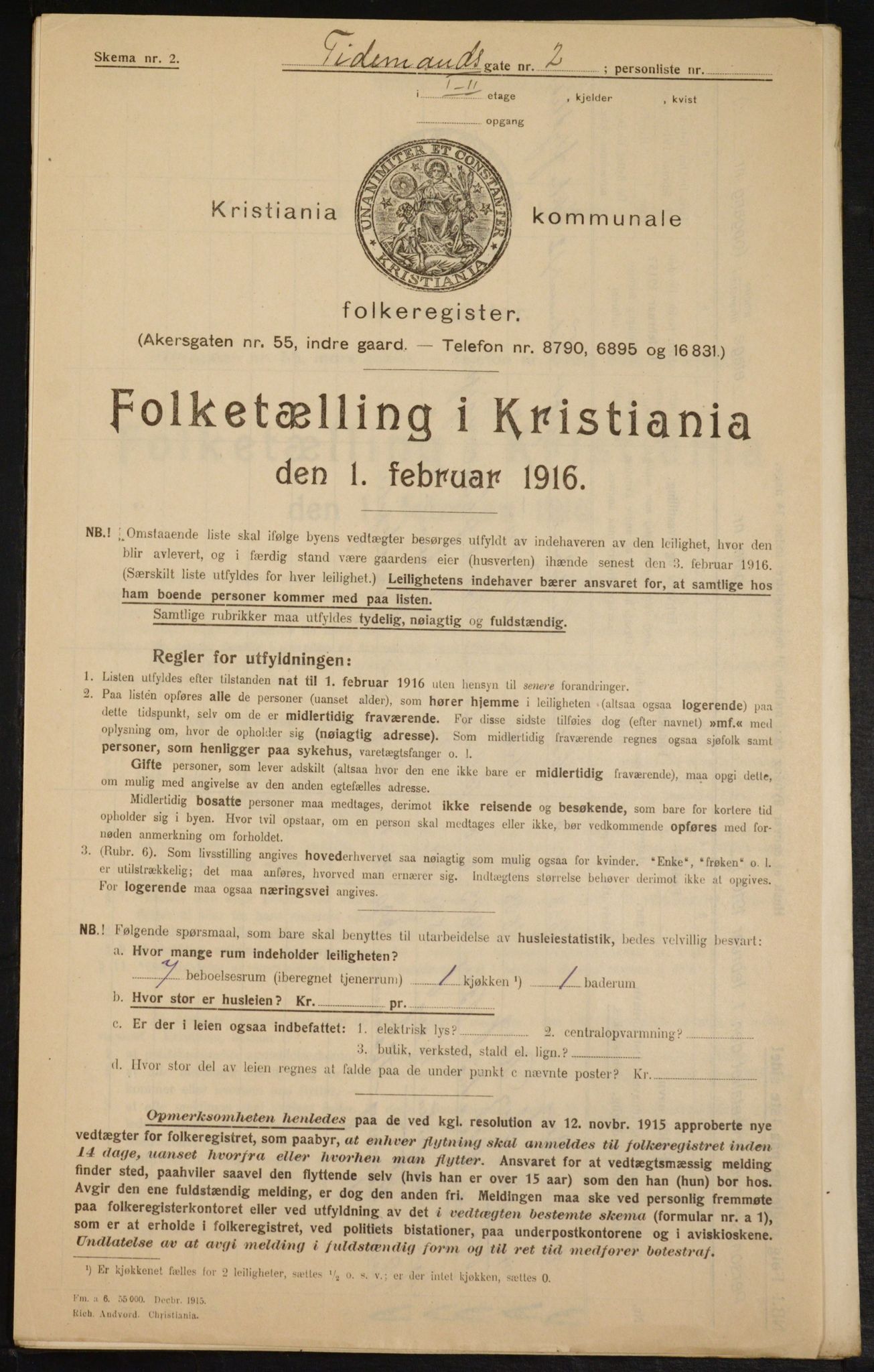 OBA, Municipal Census 1916 for Kristiania, 1916, p. 114622