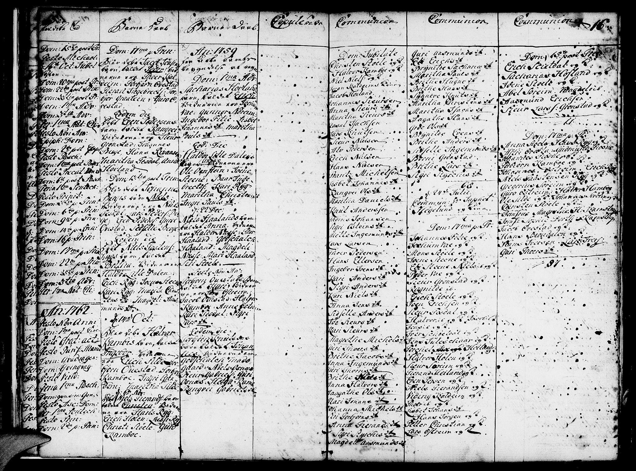 Etne sokneprestembete, SAB/A-75001/H/Haa: Parish register (official) no. A 3 /1, 1755-1782, p. 15-16
