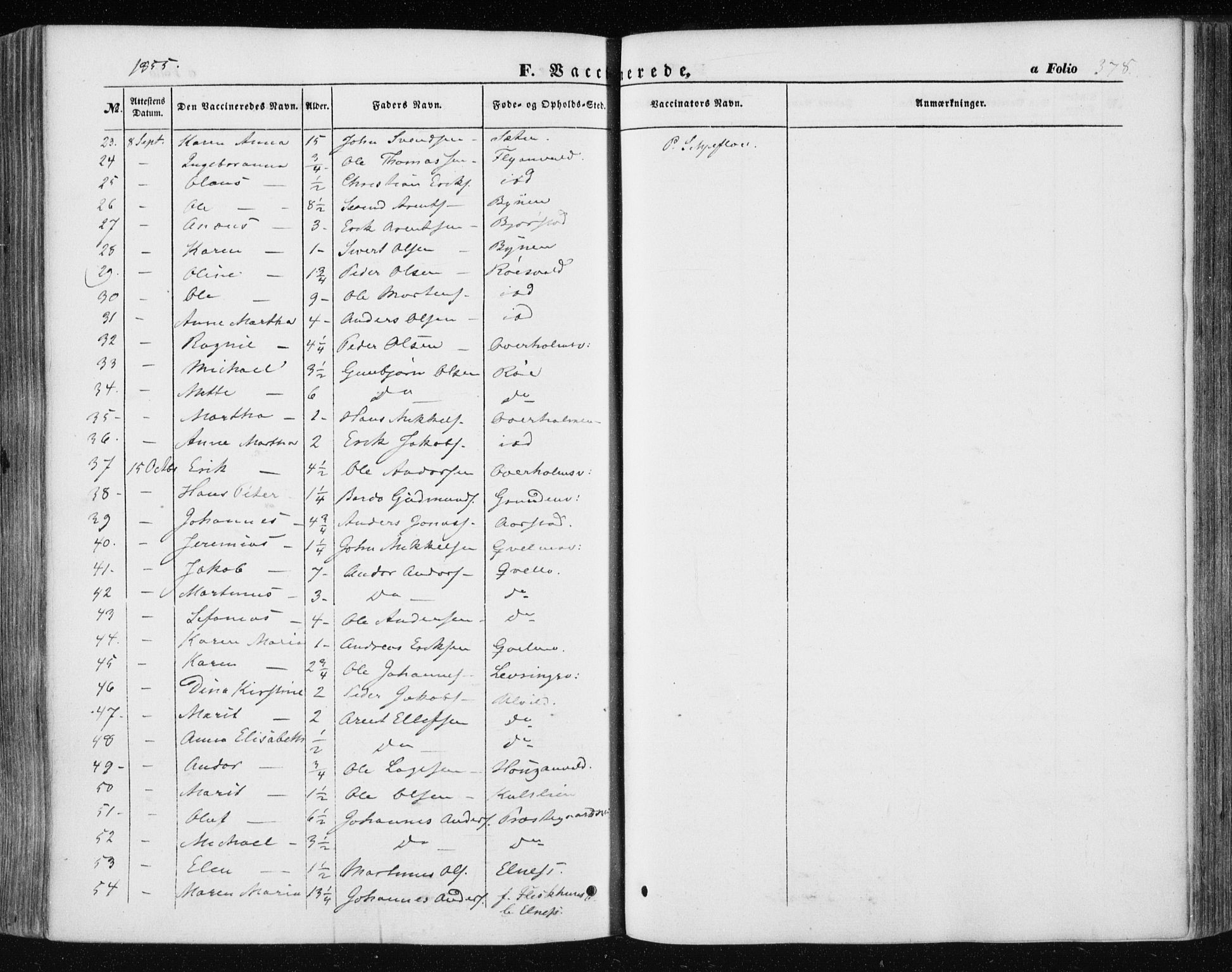 Ministerialprotokoller, klokkerbøker og fødselsregistre - Nord-Trøndelag, AV/SAT-A-1458/723/L0240: Parish register (official) no. 723A09, 1852-1860, p. 378