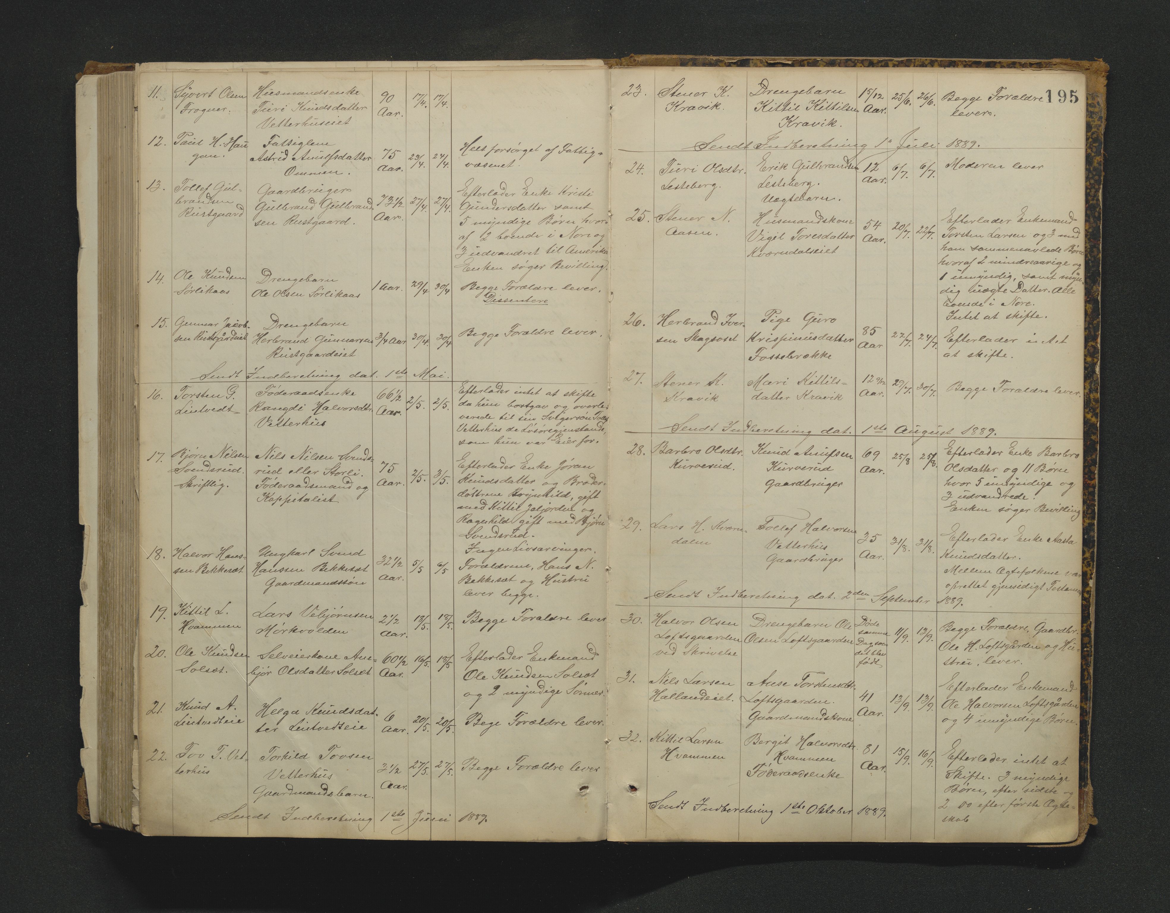 Nore lensmannskontor, AV/SAKO-A-520/H/Ha/L0001a: Registrerings- og dødsanmeldelsesprotokoll, 1882-1913, p. 195