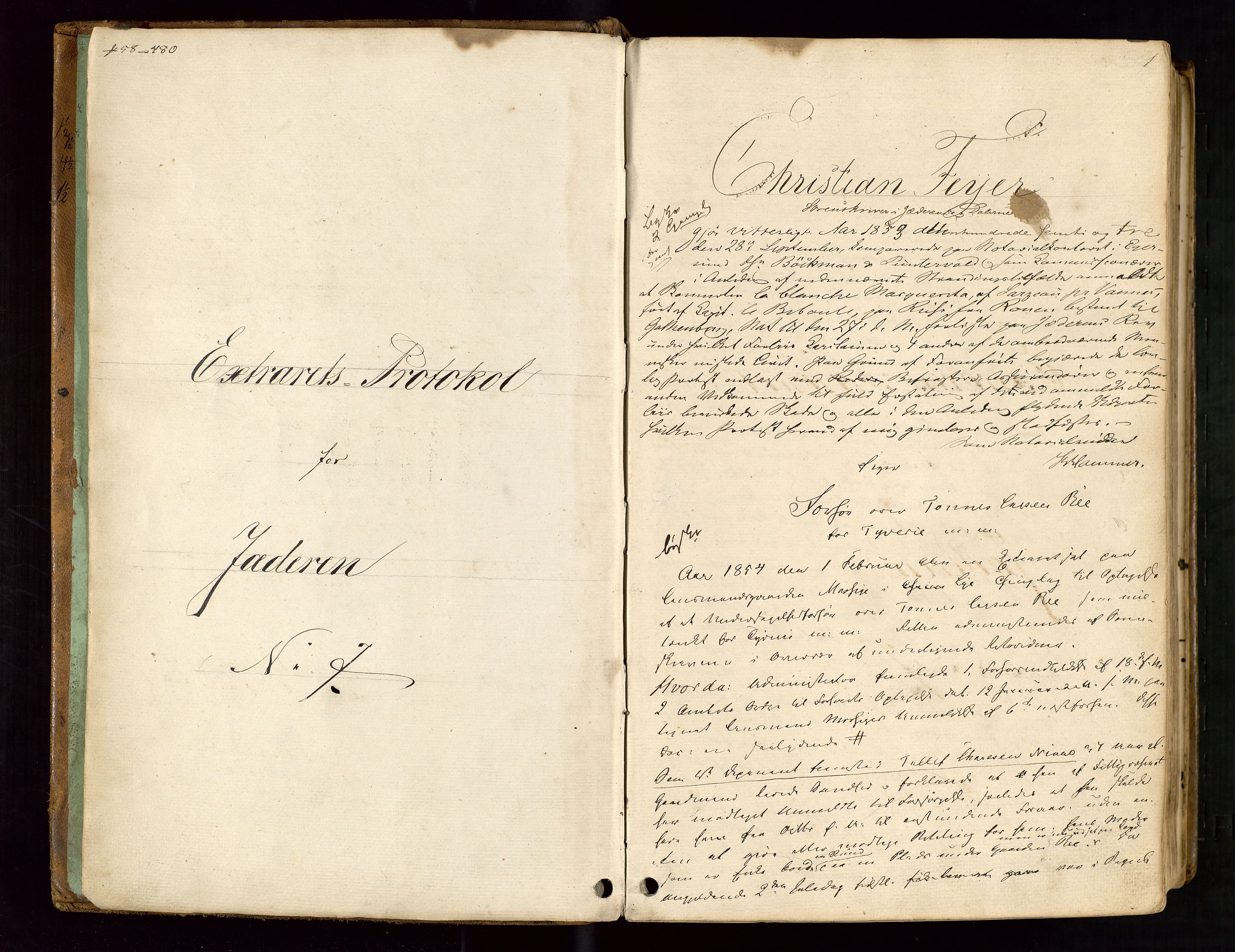 Jæren og Dalane sorenskriveri, AV/SAST-A-100306/3/30/30BBC/L0008: EKSTRARETTSPROTOKOLL - JÆREN, 1853-1865, p. 0b-1a