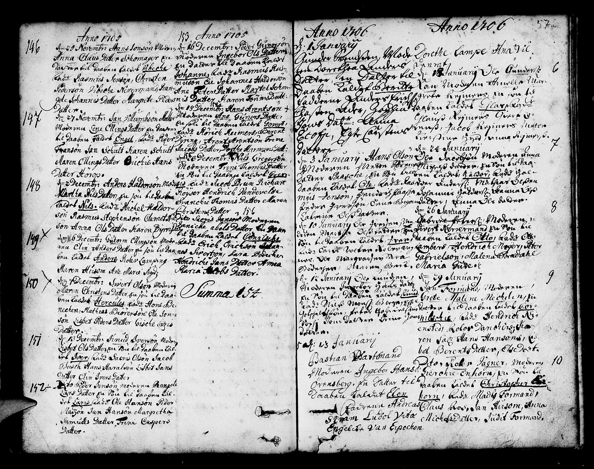 Nykirken Sokneprestembete, SAB/A-77101/H/Haa/L0002: Parish register (official) no. A 2, 1700-1723, p. 57