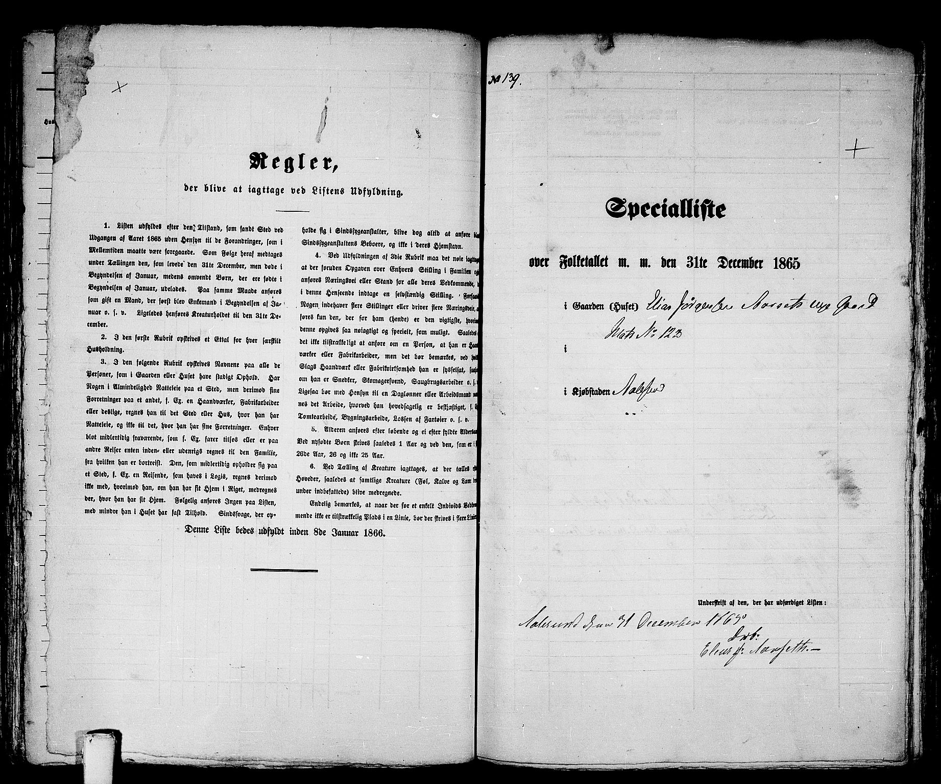 RA, 1865 census for Ålesund, 1865, p. 293