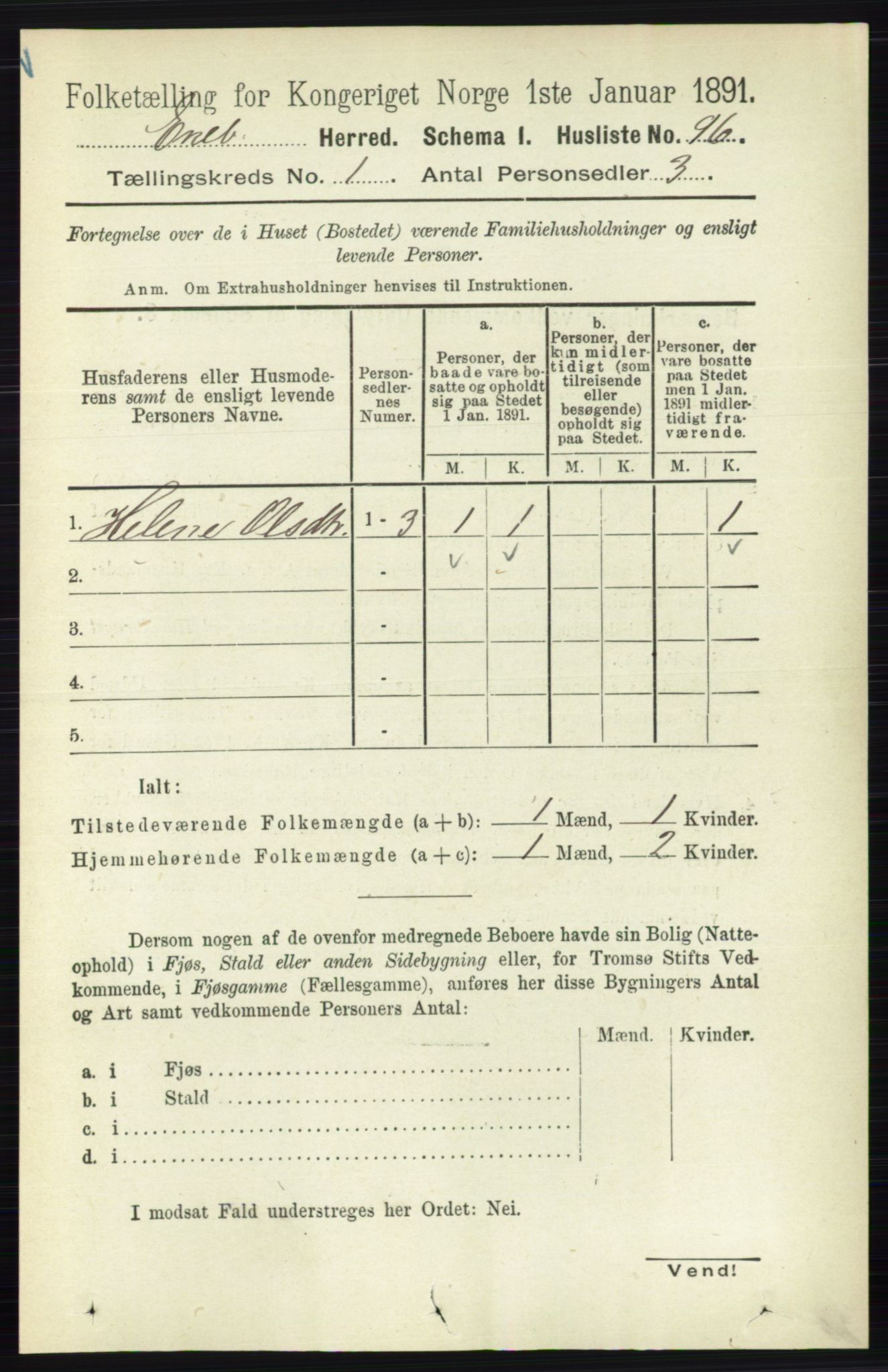 RA, 1891 census for 0229 Enebakk, 1891, p. 122