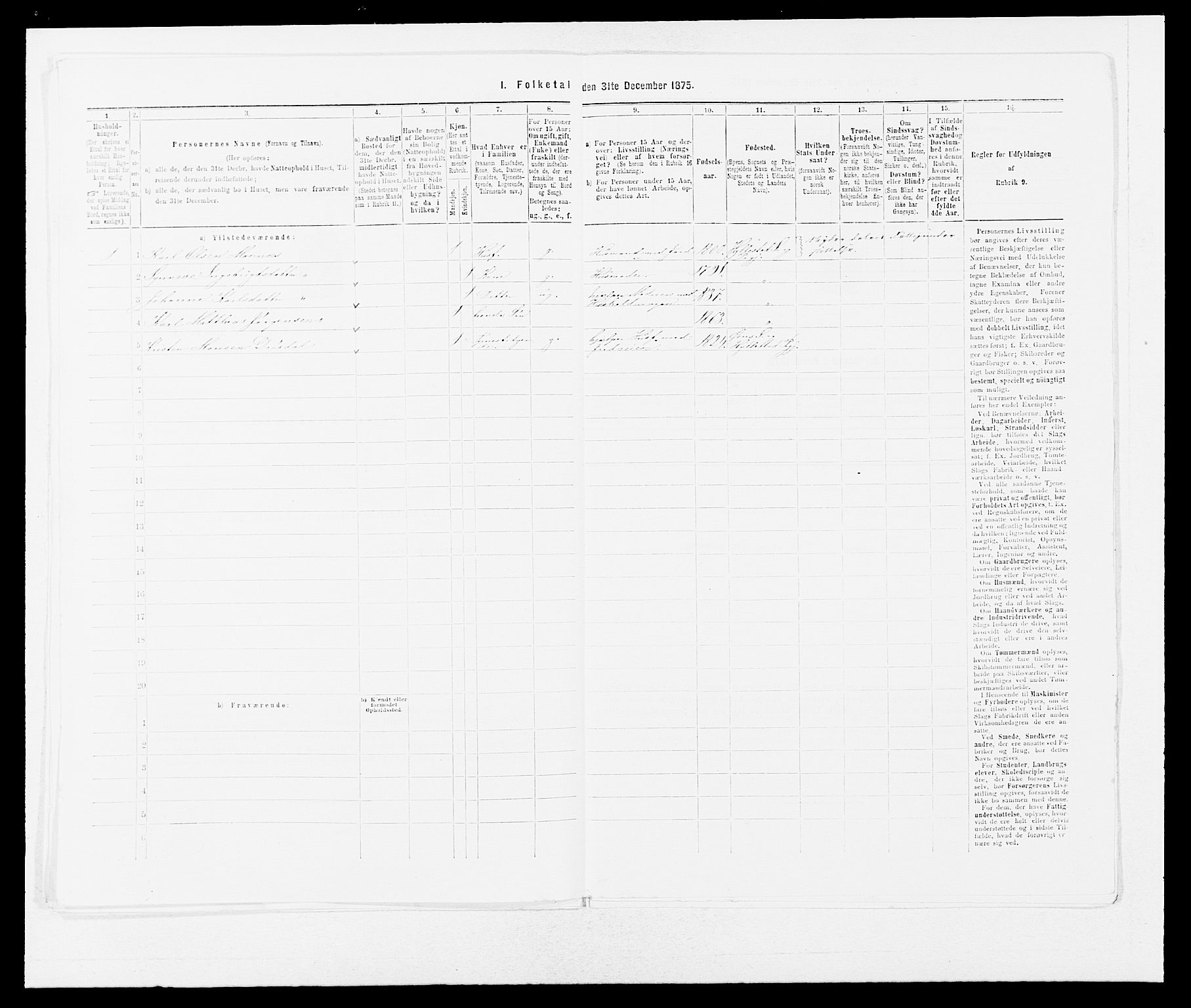 SAB, 1875 census for 1413P Hyllestad, 1875, p. 561